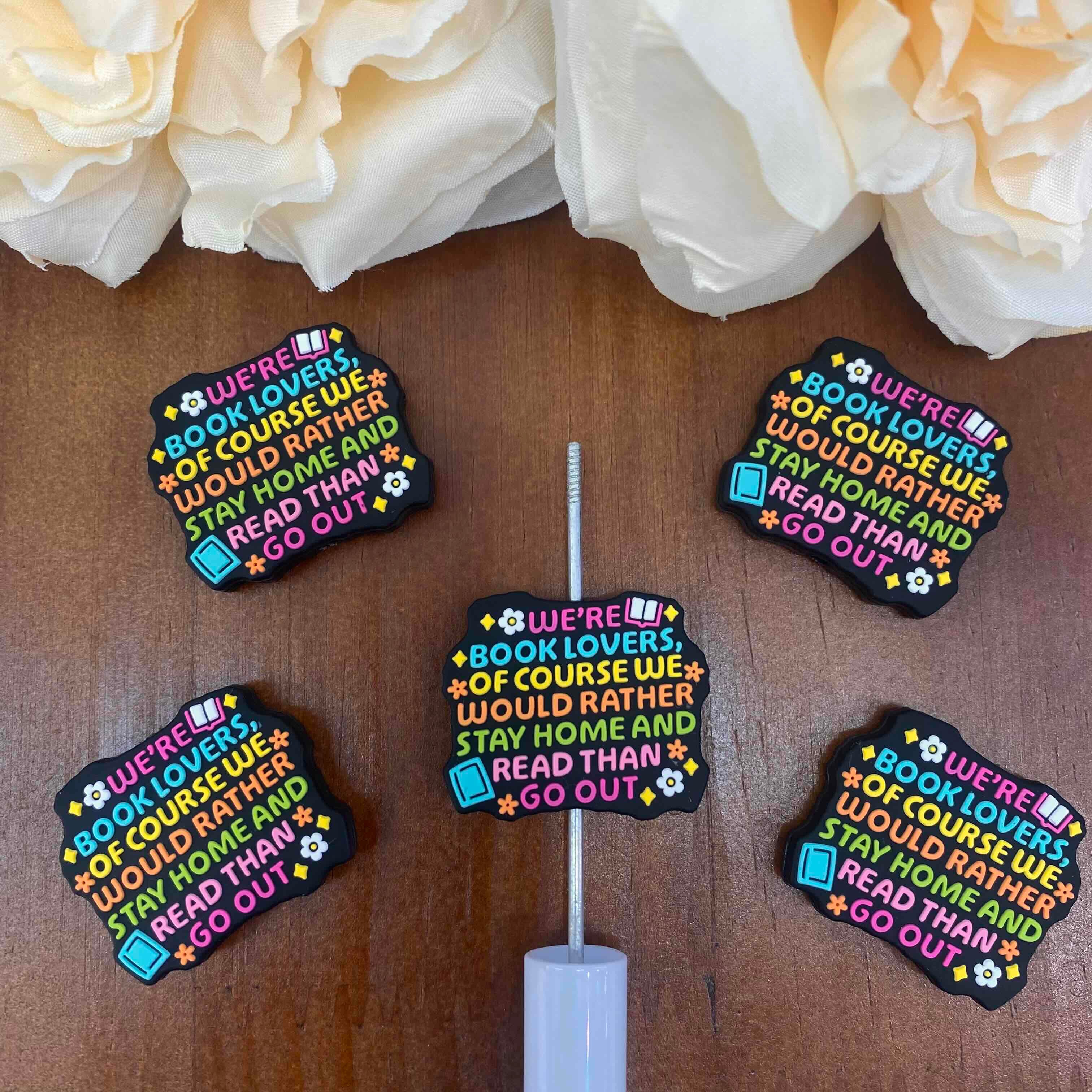 FS20357-Phrase Flat Silicone Focal Beads