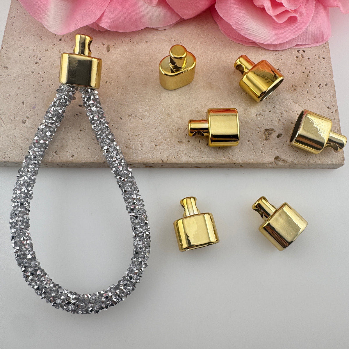 FS20673- Metal Cord End Caps Alloy Rope End Terminators for DIY Keychain Phone Strap Jewelry Making