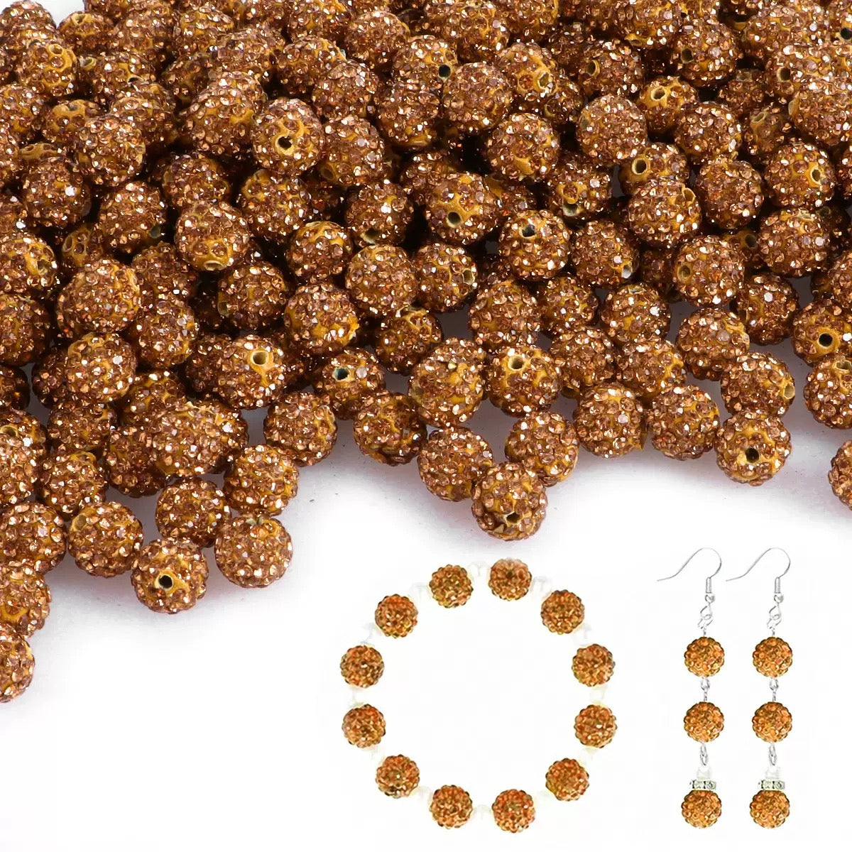 10mm Rhinestone Clay Beads For Jewelry Making Keychain Making