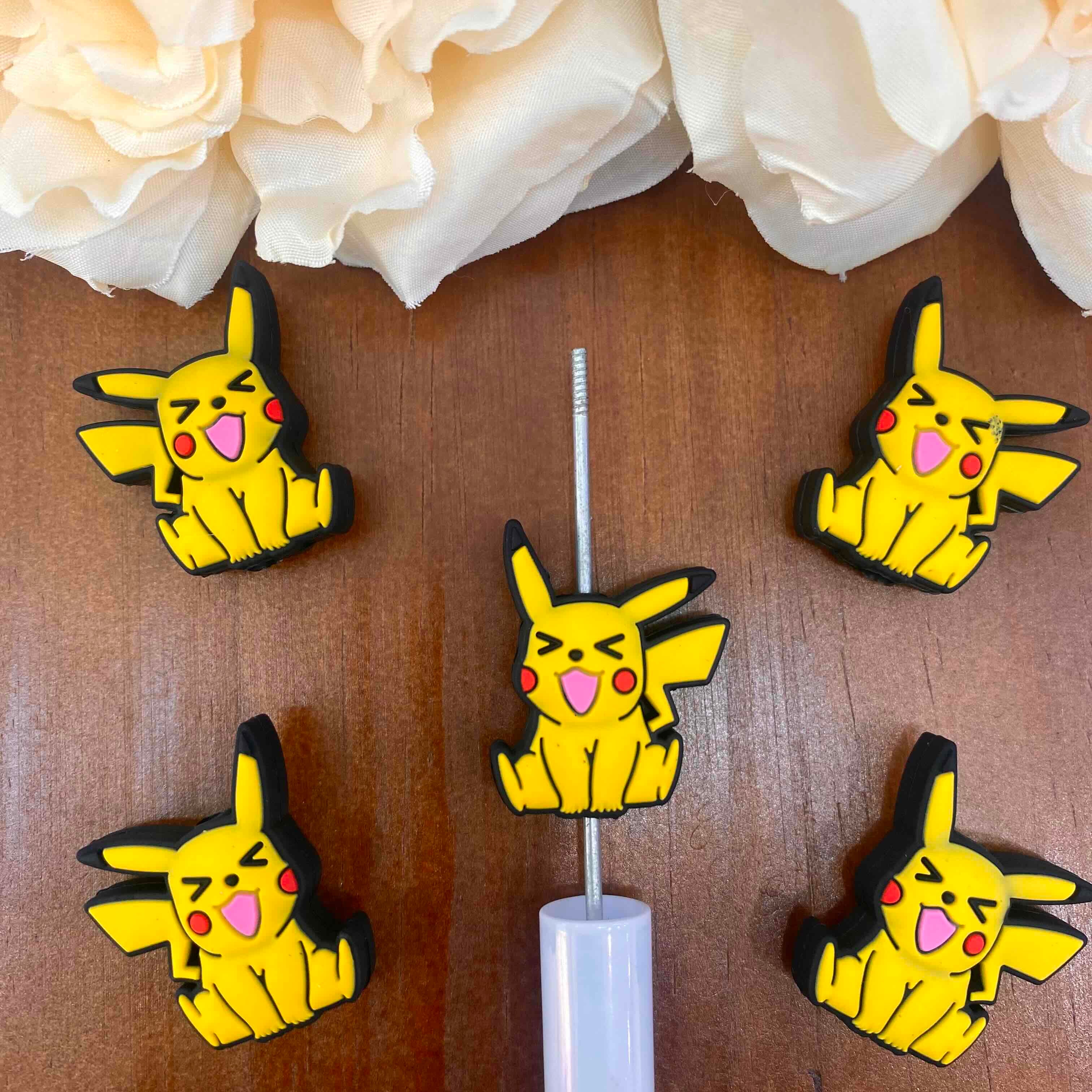 FS20432-Pikachu Flat Silicone Focal Beads