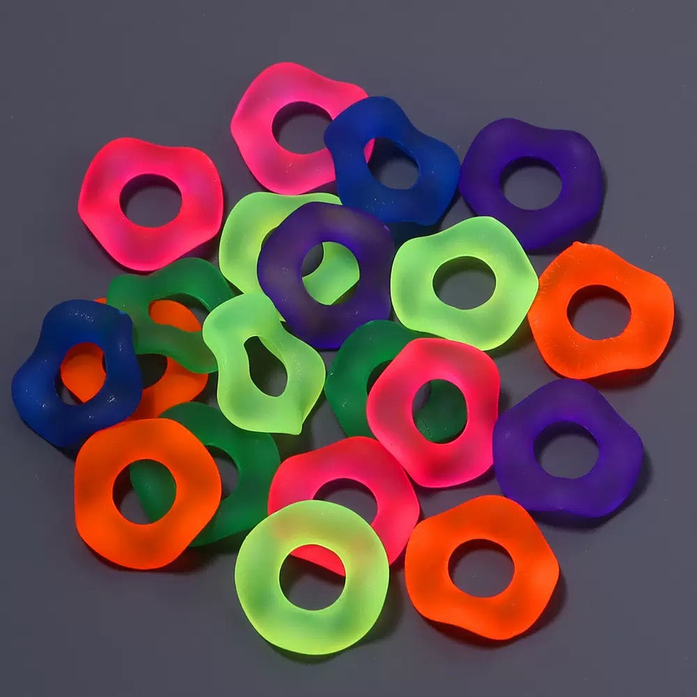 FS19420-About 16mm Neon Color Wave Spacer Beads