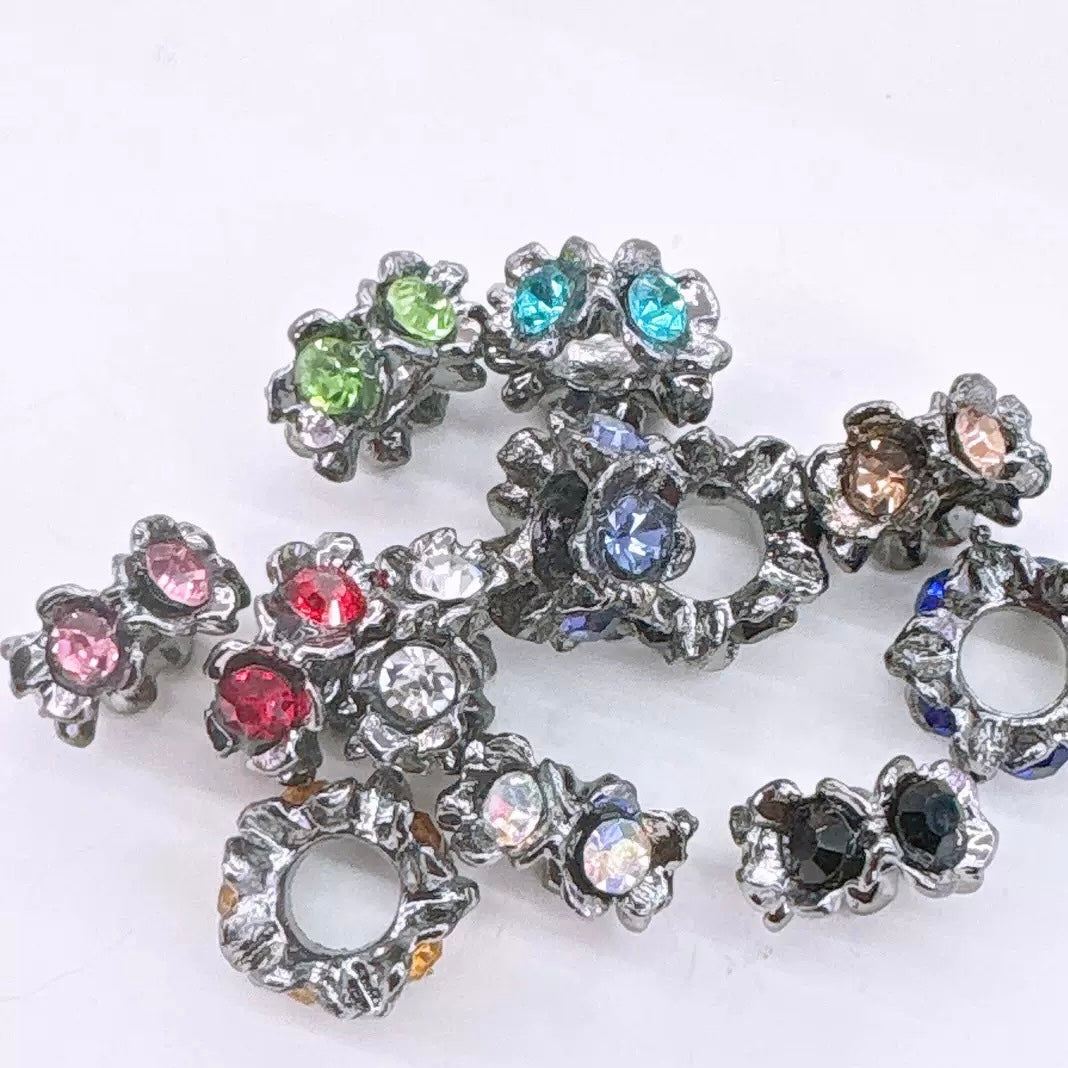 FS5141- 16mm Metal Beads Inlaid With Diamonds Zoe's DIY Shop
