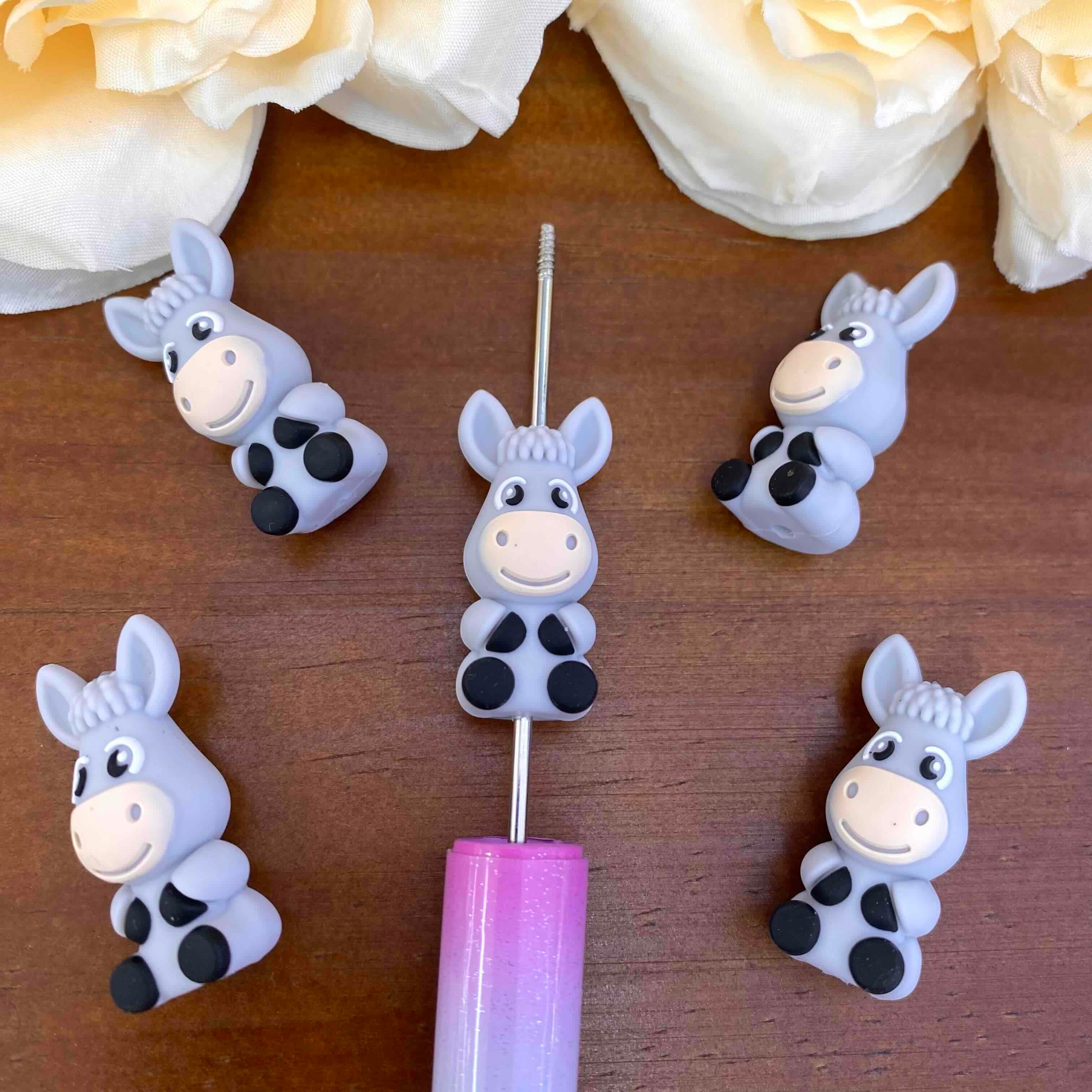 FS20545-3D Donkey Silicone Focal Beads