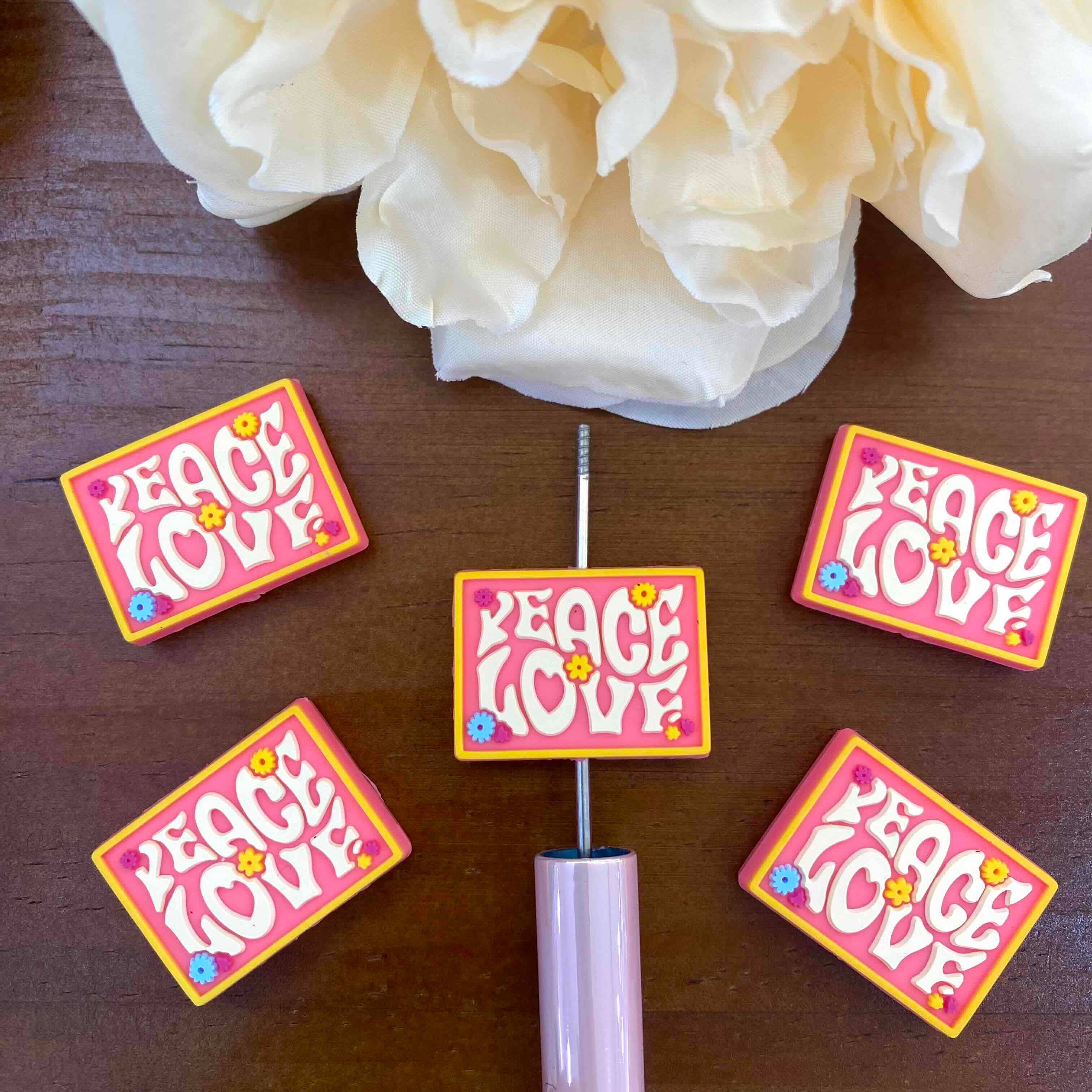FS20153-Peace Love Petro Flat Silicone Focal Beads