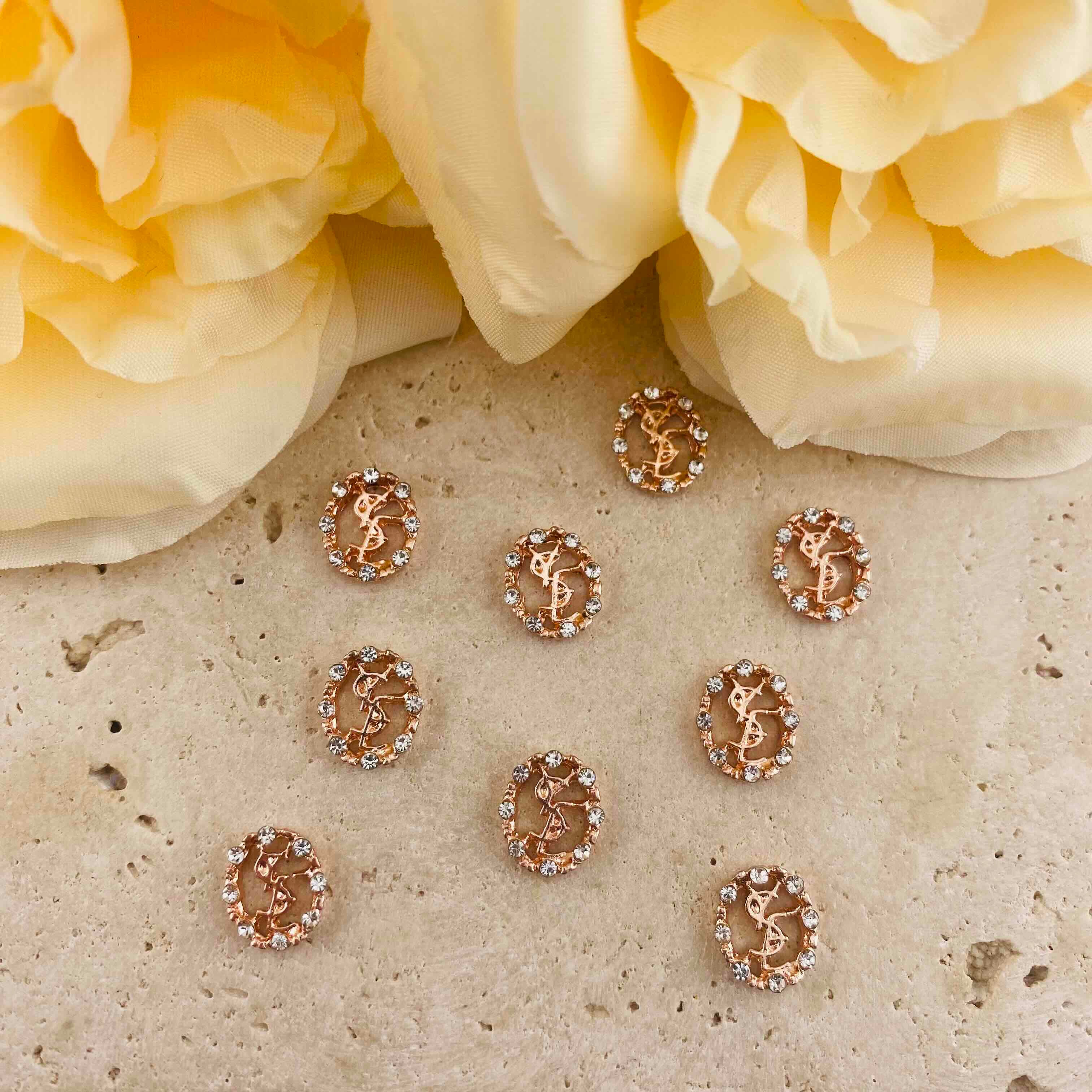 FS4751-9mm Round YSL Metal Nail Charms