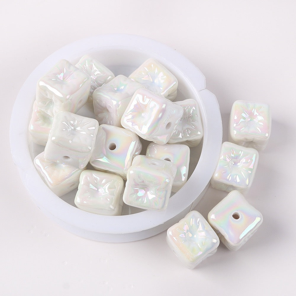 FS1718-16mm Mixed Color UV Cube Acrylic Beads Fit For Beadable Pens