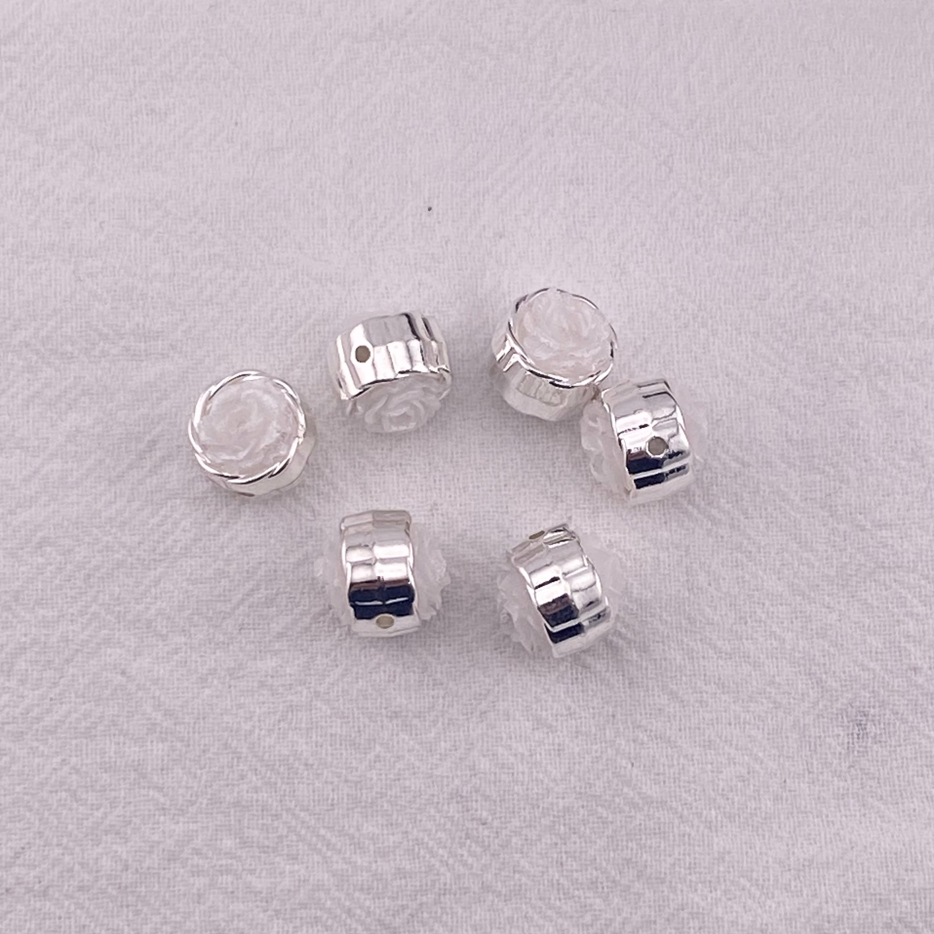 FS4384- 12mm Glow-in-the-Dark + Softened Light Soft Flower Metal Beads Zoe's DIY Shop