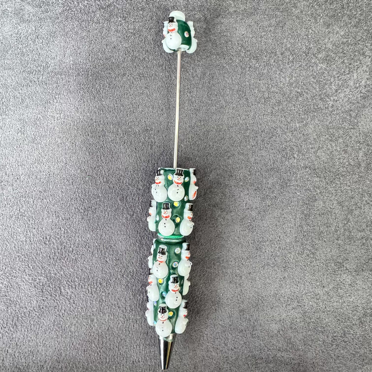 Gingerbread Man Santa Claus Tree and AB Rhinestones Beadable Clay Pens, Christmas Series,Red Clay Base