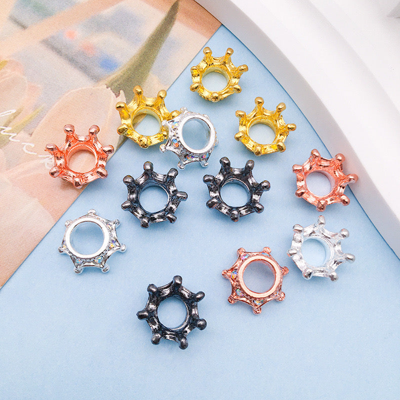 FS1638-12MM Bling Bling Sparkling Crown Spacers for Beads