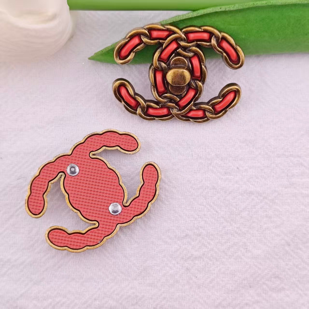 FS4151- 36×27mm Cc Chain Alloy Metal Patch Zoe's DIY Shop