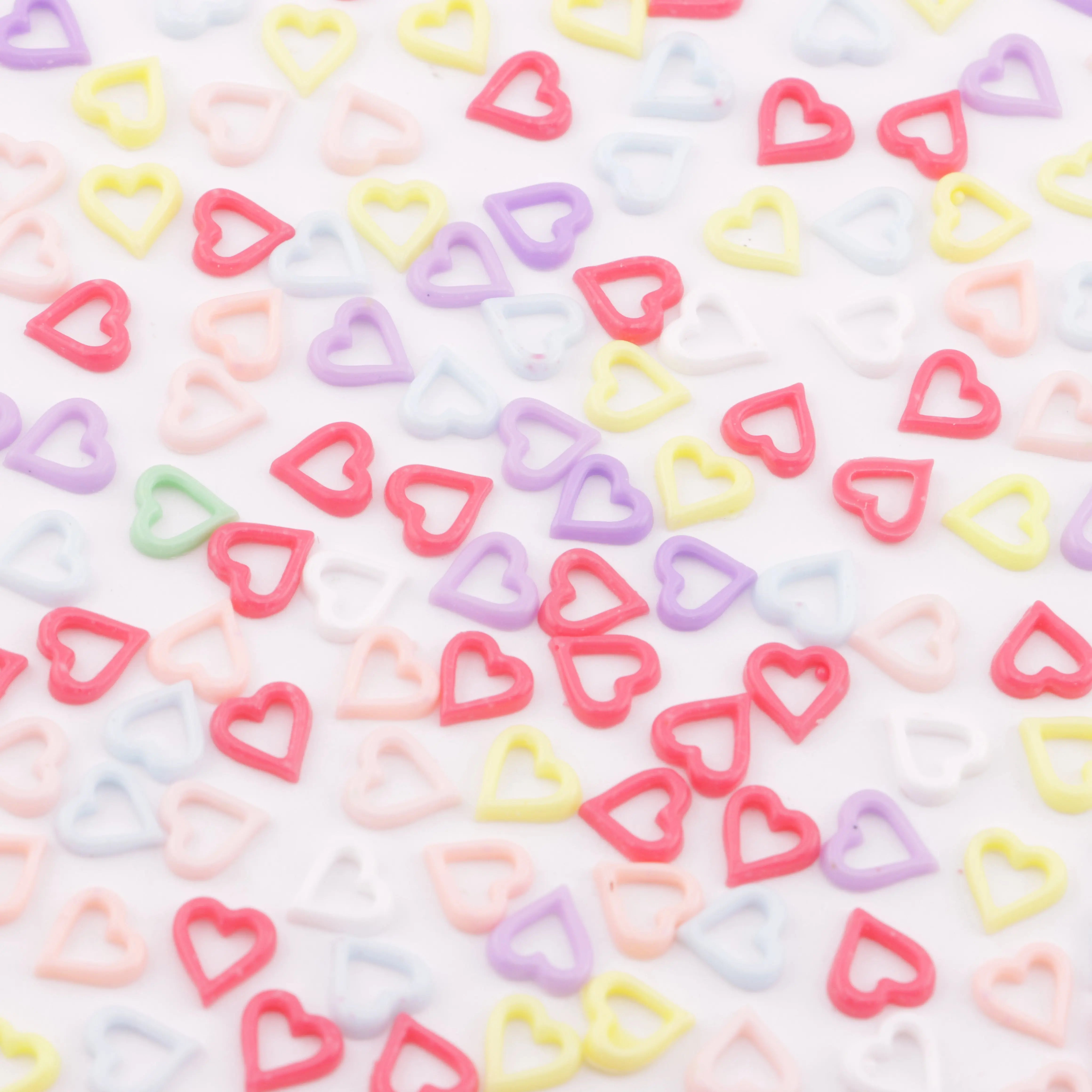 7mm Hollow Heart Charms Hollowed-Out Love Heart Patches Zoe's DIY Shop