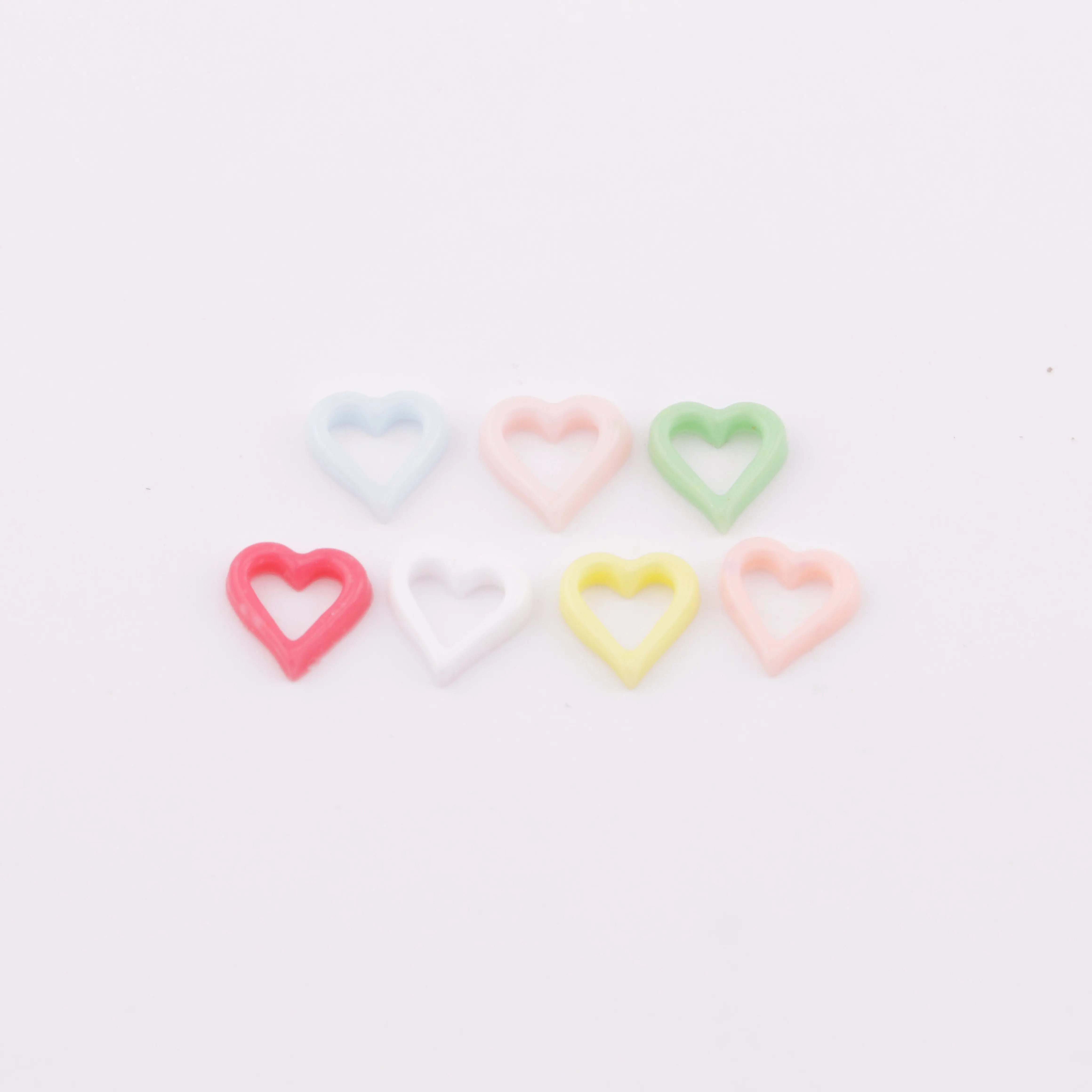 FS6004-7mm Hollow Heart Charms Hollowed-Out Love Heart Patches - Zoe DIY Wholesale