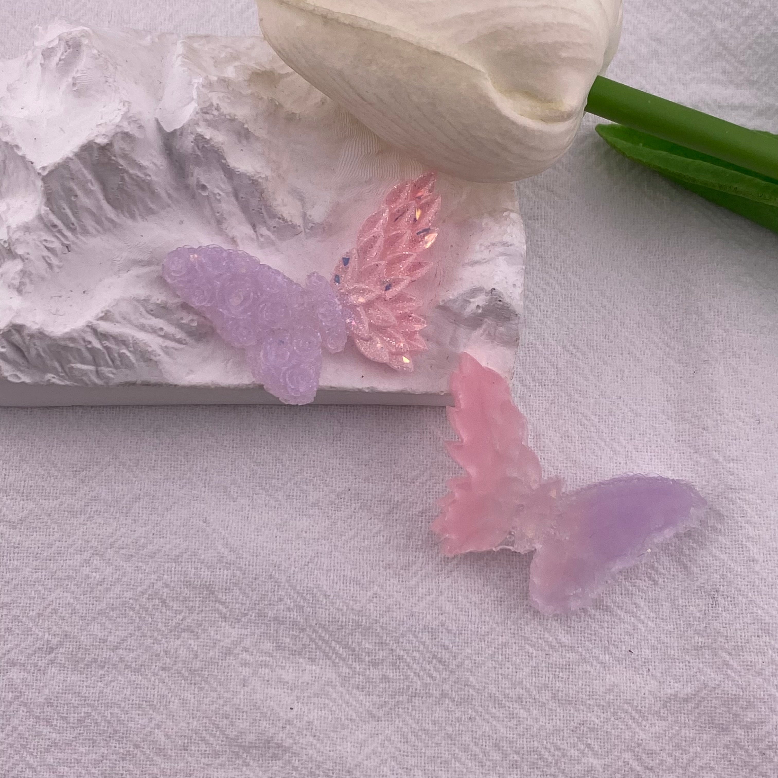 FS3345- 38*24mm Two - Color Glowing Butterfly Charms Double - Color Glowing Butterflies Zoe's DIY Shop