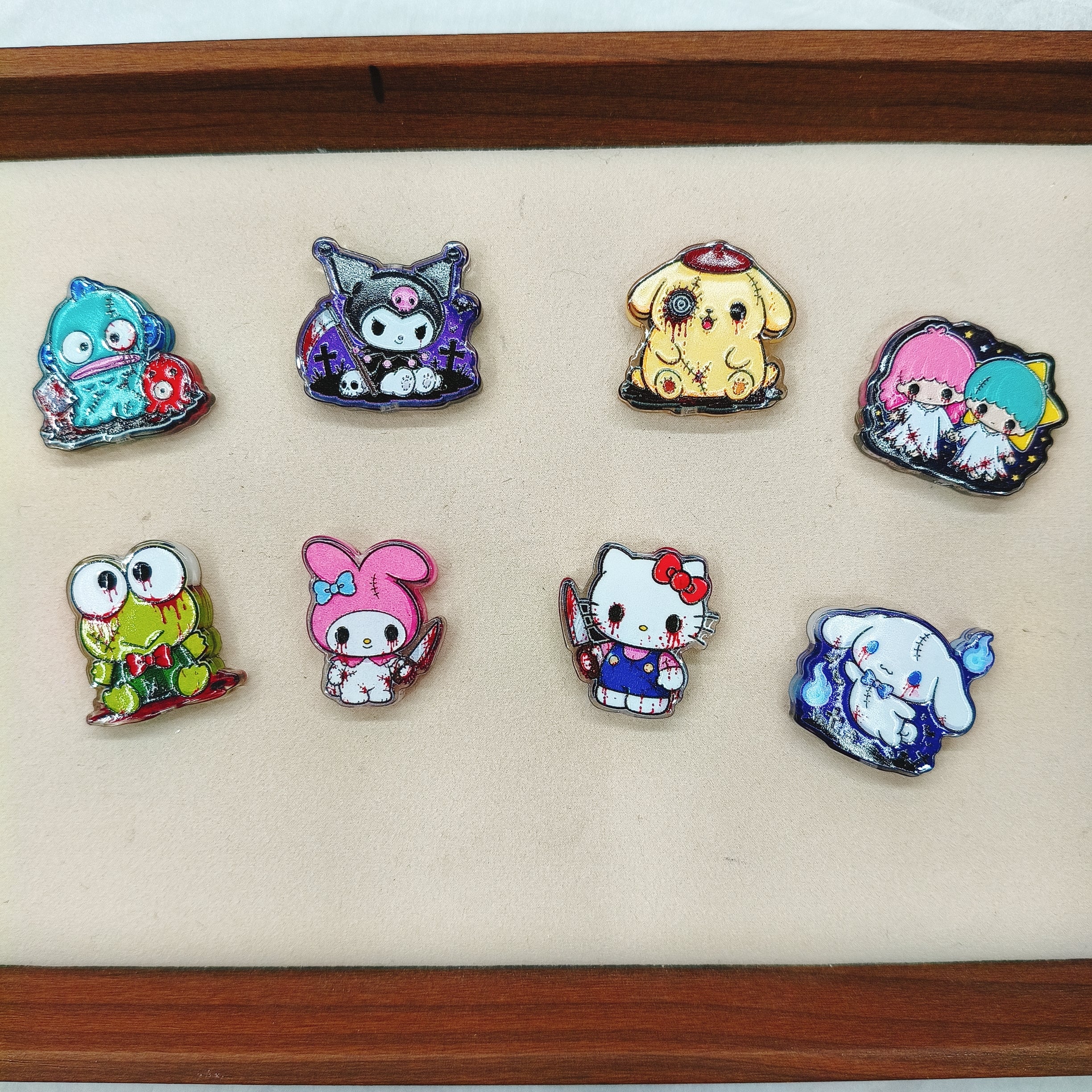 Halloween Gothic Stitched Zombie Sanrio Acrylic Focal Bead Beadable Pen Supplies Random Mix