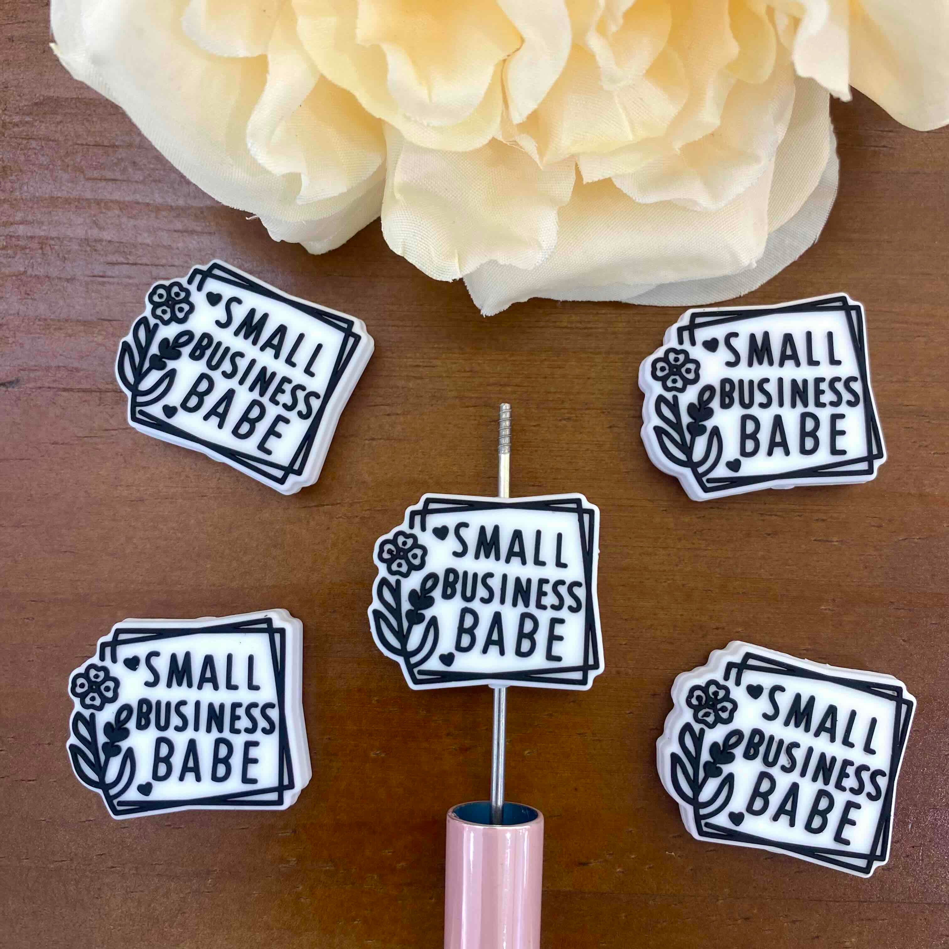 FS20147-Small Business Babe Flat Silicone Focal Beads