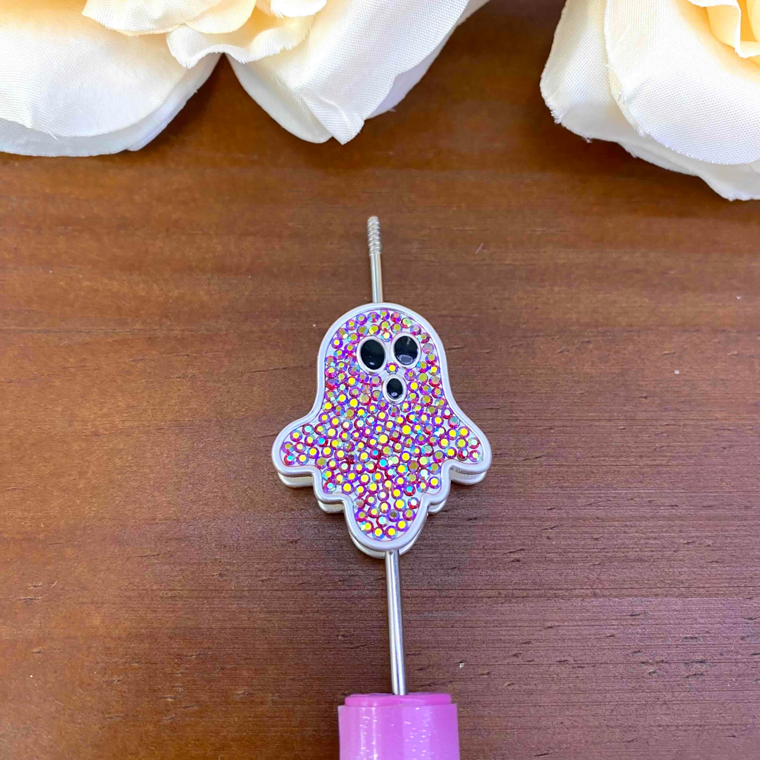 FS20633-Rhinestone Ghost Metal Beads