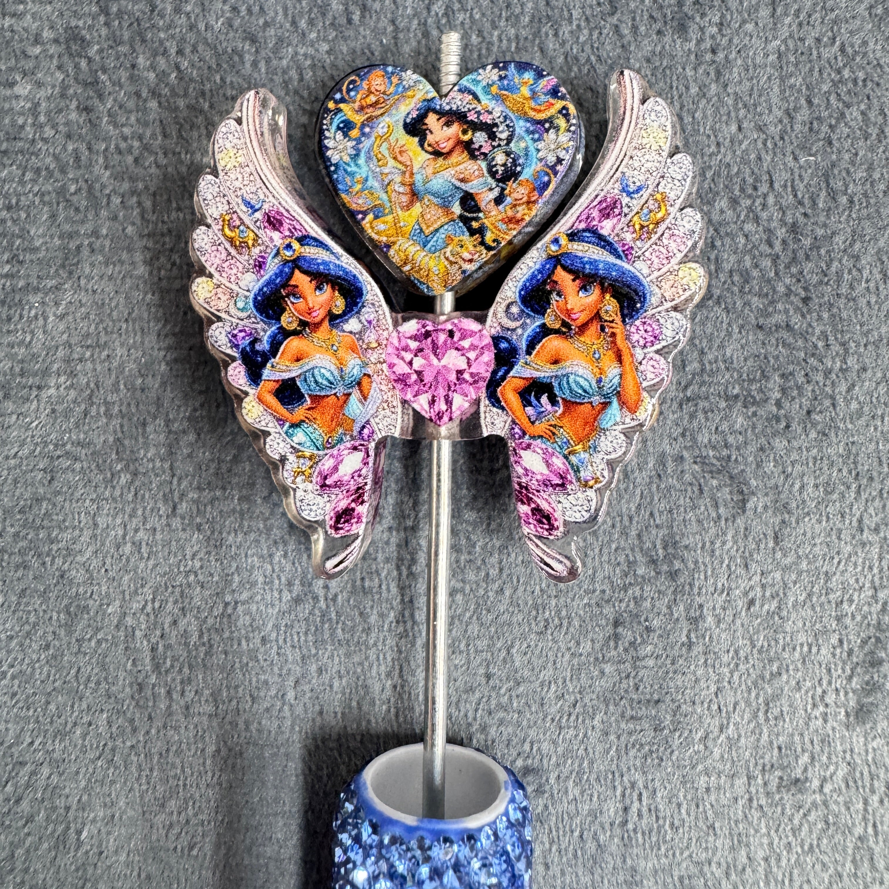 Jasmine Princess Heart‑Wings Acrylic Beads