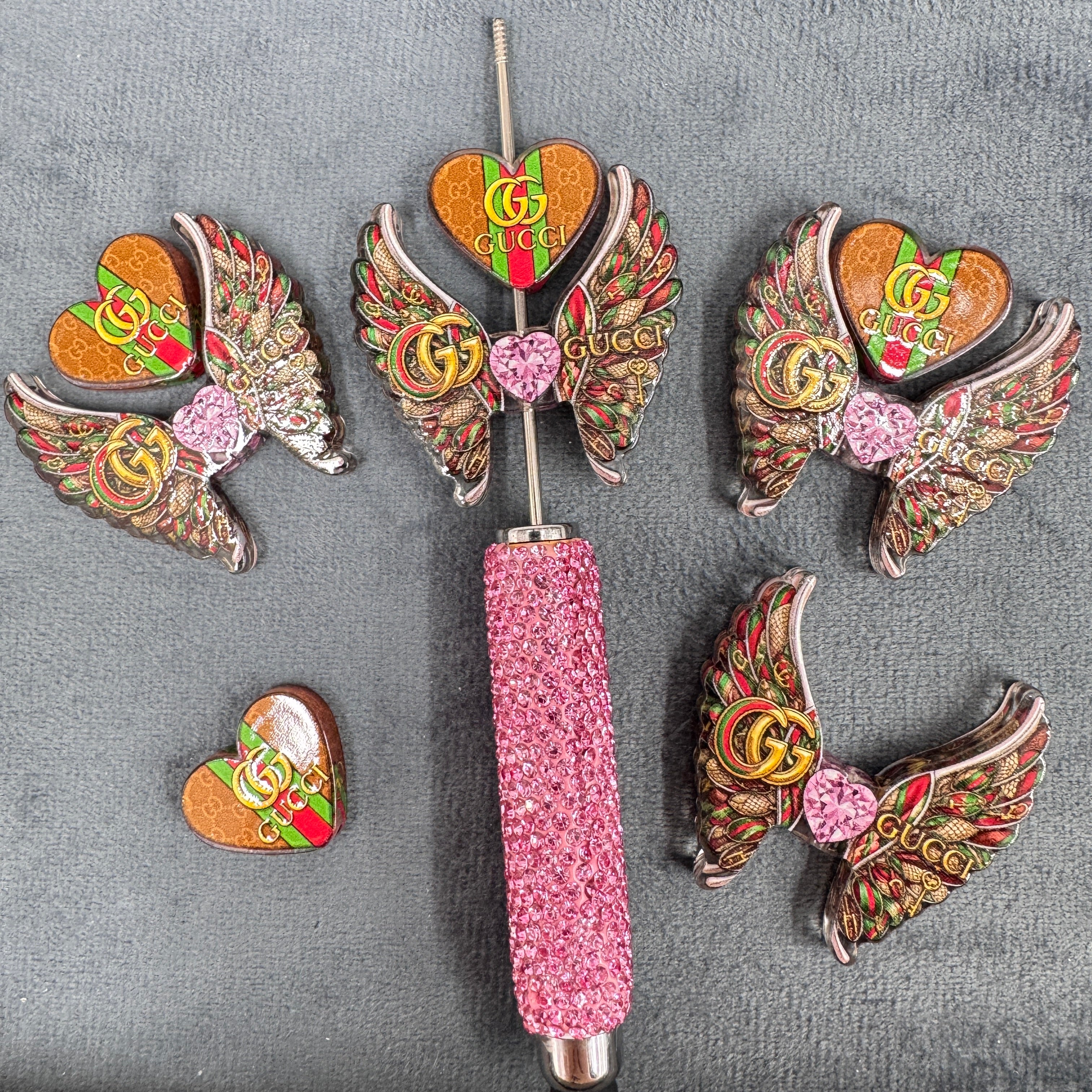 Brand Heart‑Wings Acrylic Beads As Picture Shows