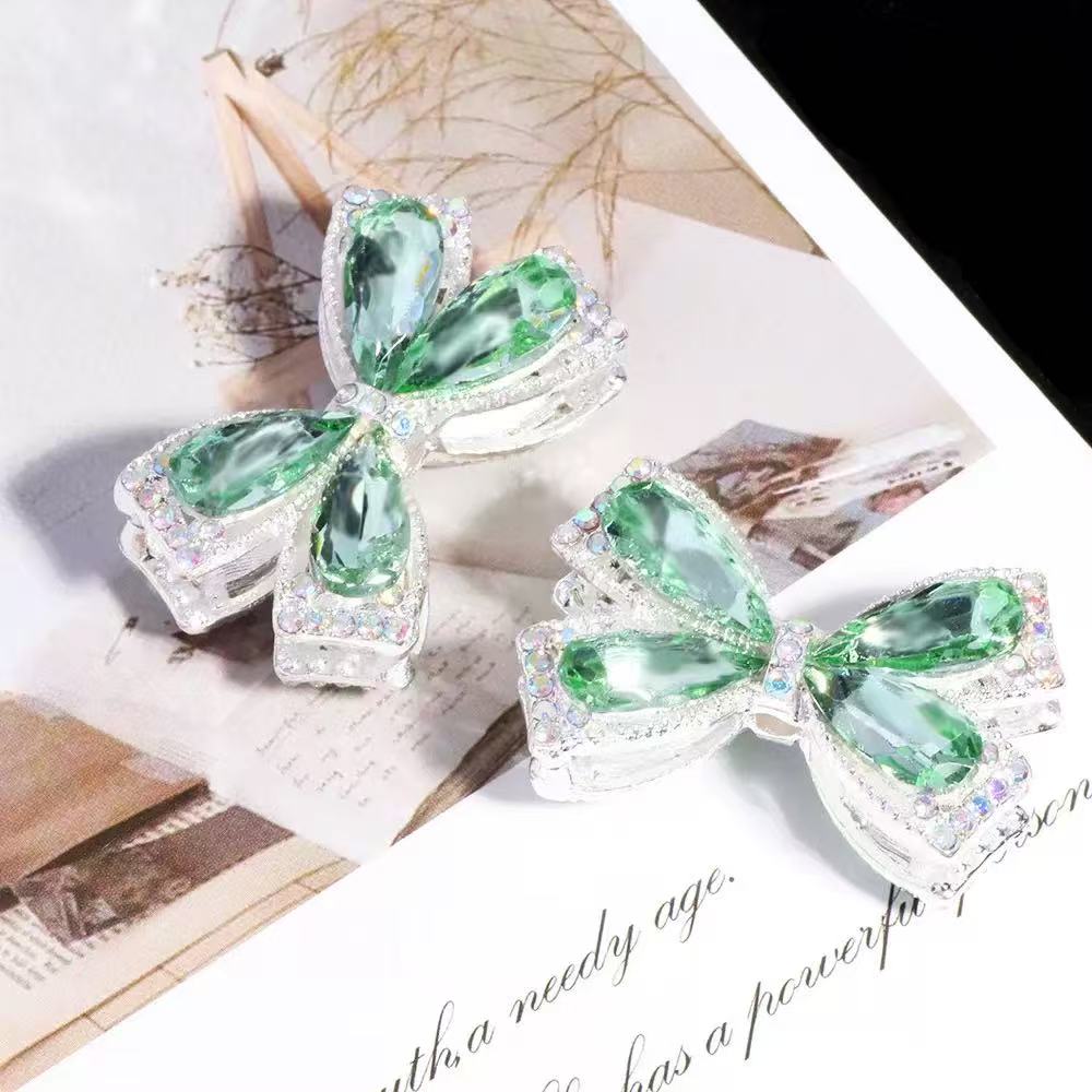FS4850-About 27×34cm Crystal Glass Rhinestone Bow Metal Beads