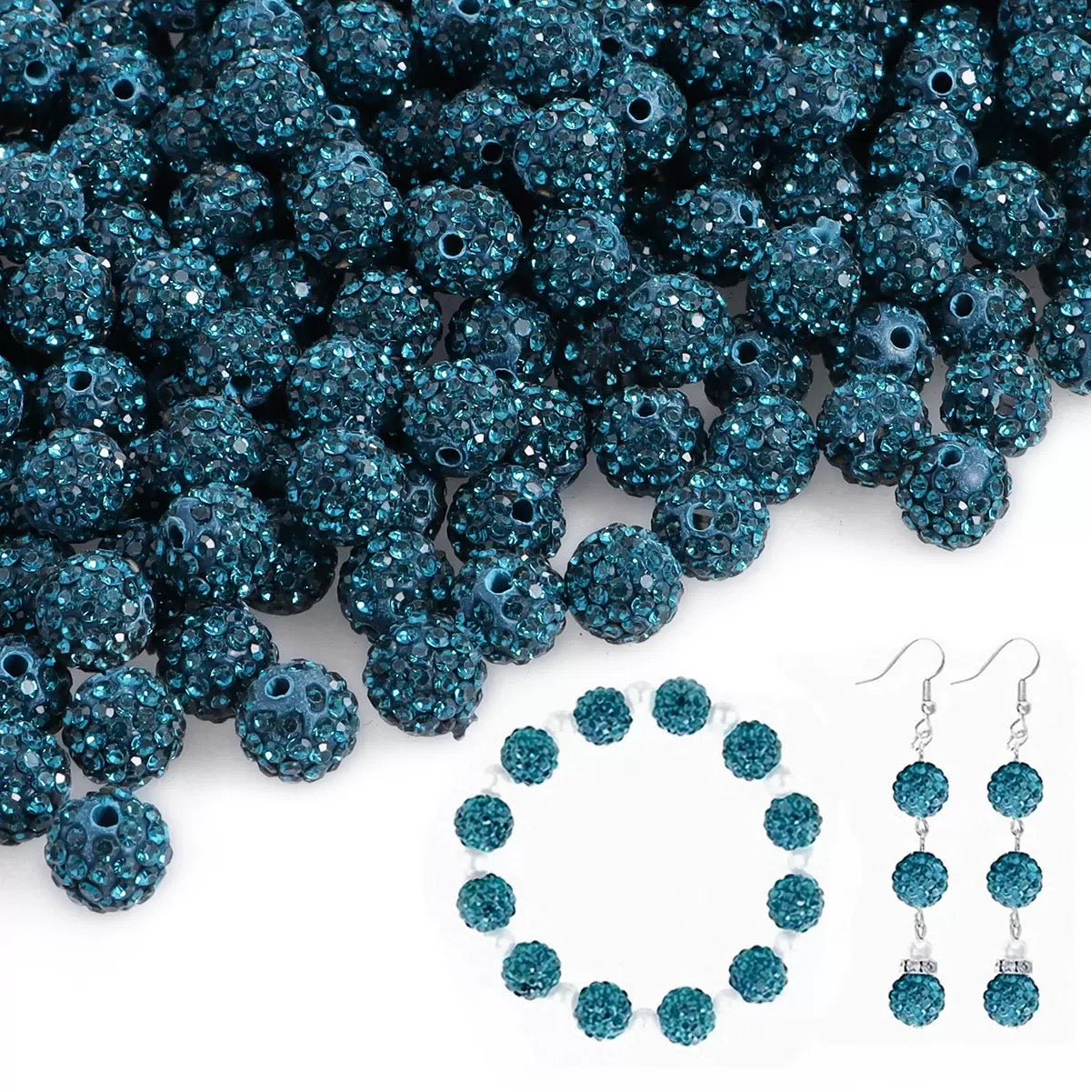 10mm Rhinestone Clay Beads For Jewelry Making Keychain Making