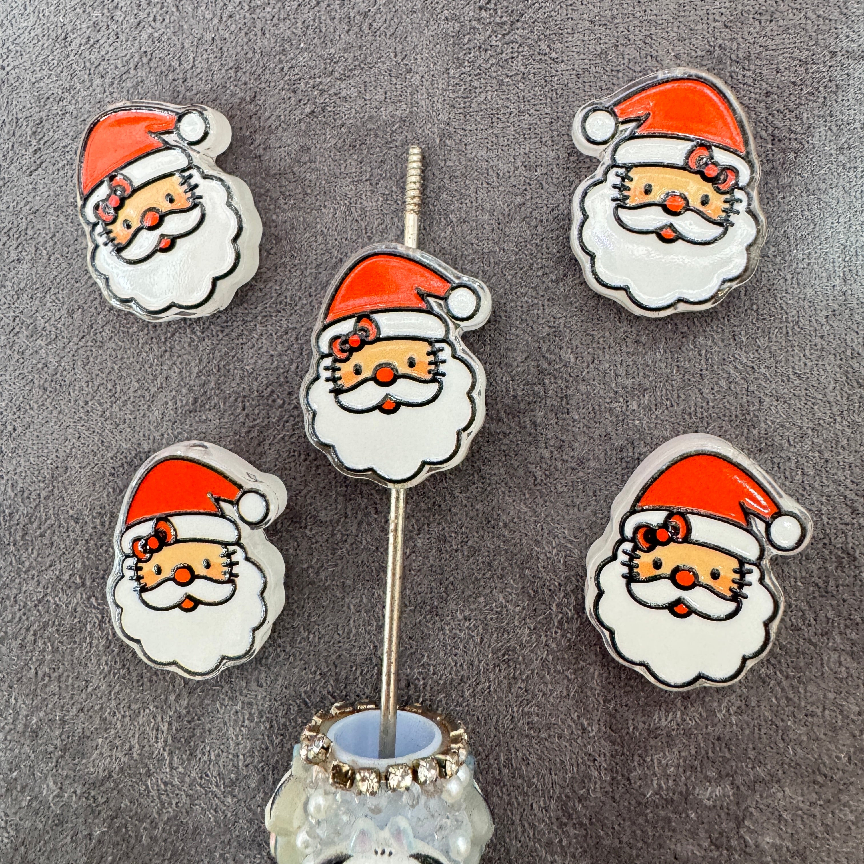 Christmas Santa Acrylic Focal Beads