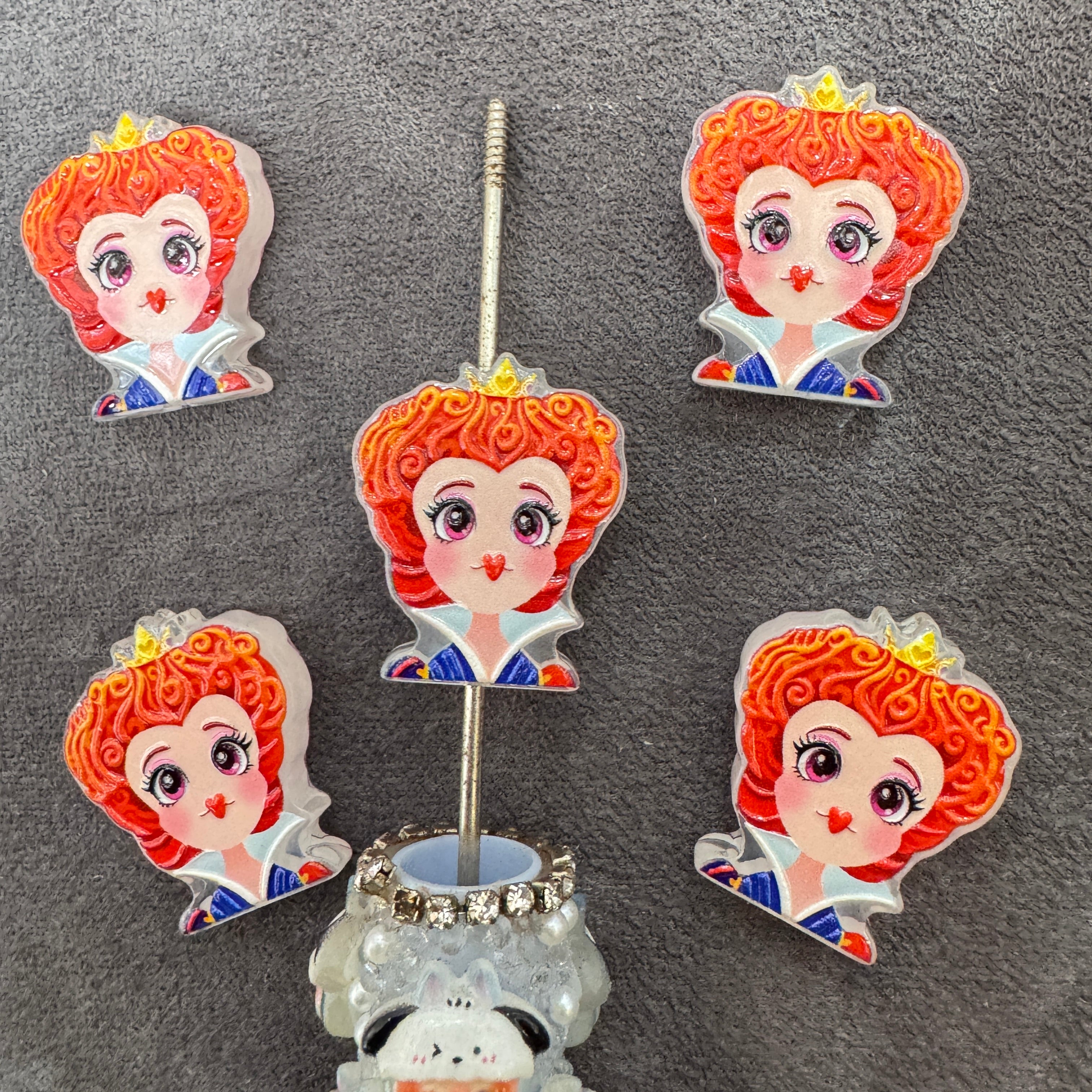 Red Queen,Girl into Rabbit Hole Fantasy World Series Acrylic Focal Beads