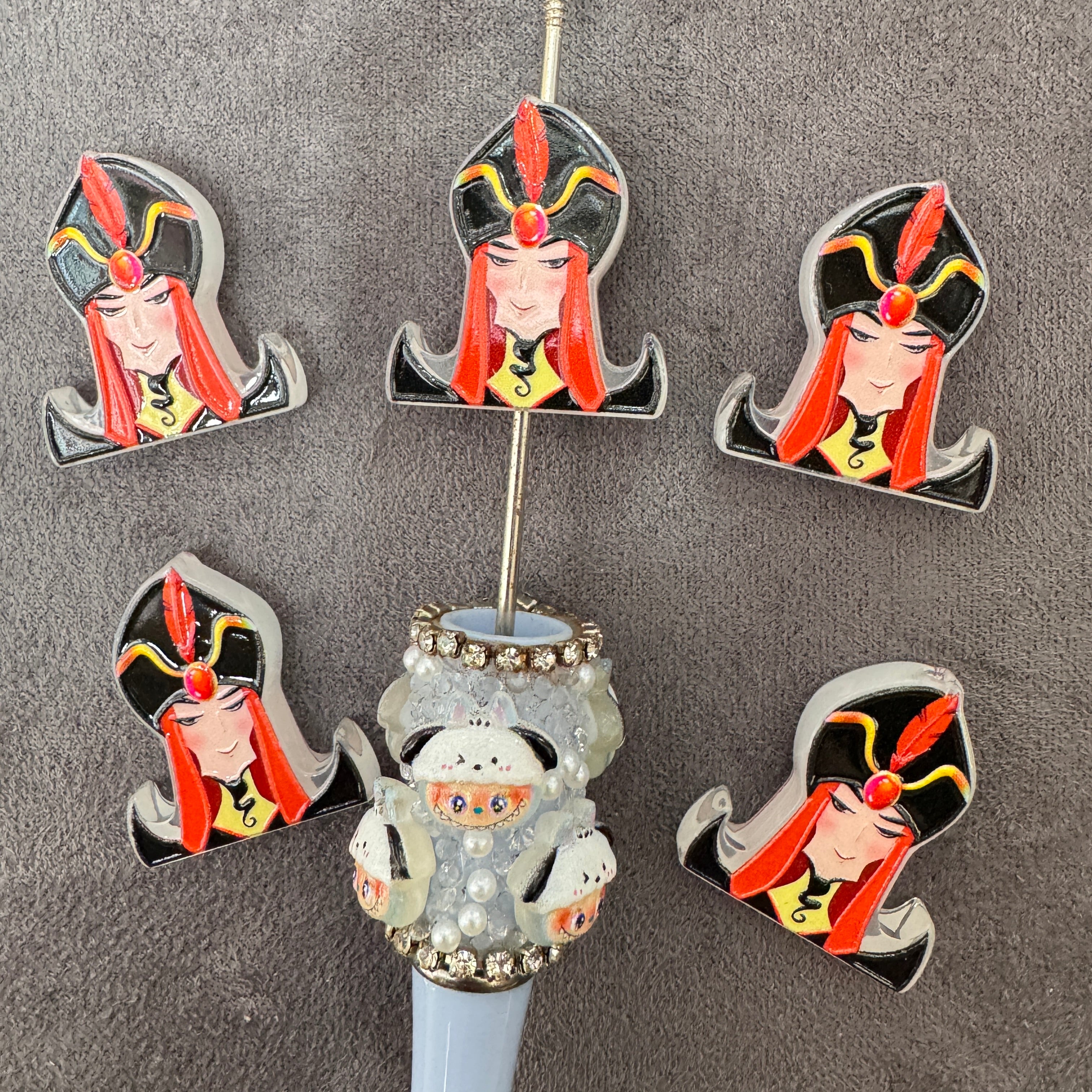 Fantasy Wizard Man Acrylic Focal Beads