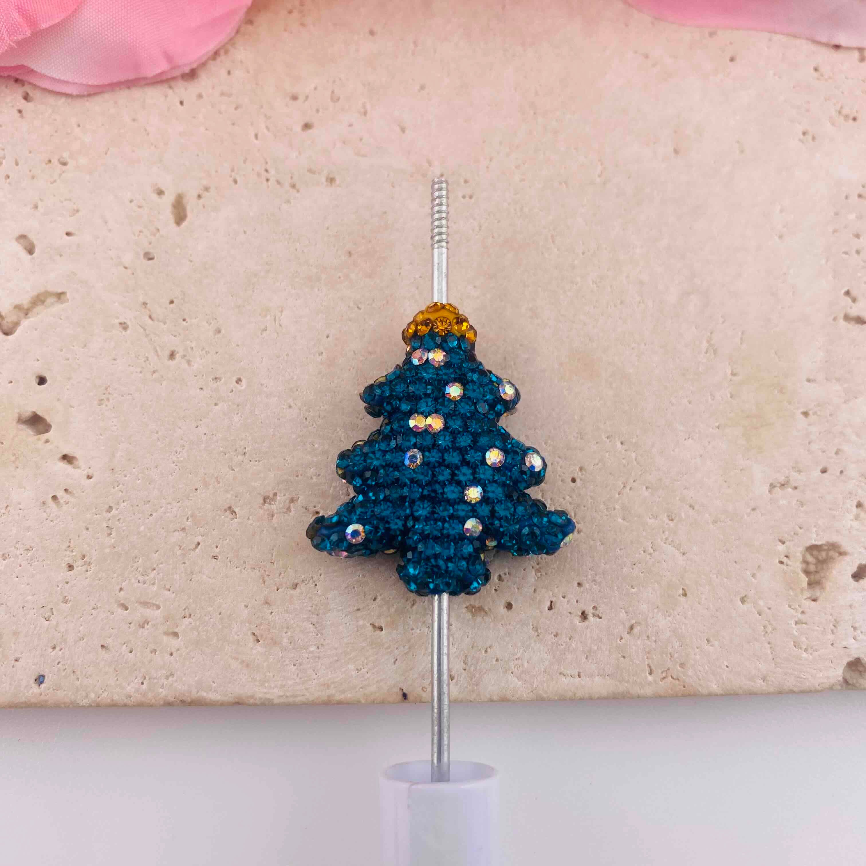 FS19905-About 27*30mm Rhinestone Christmas Tree Beads