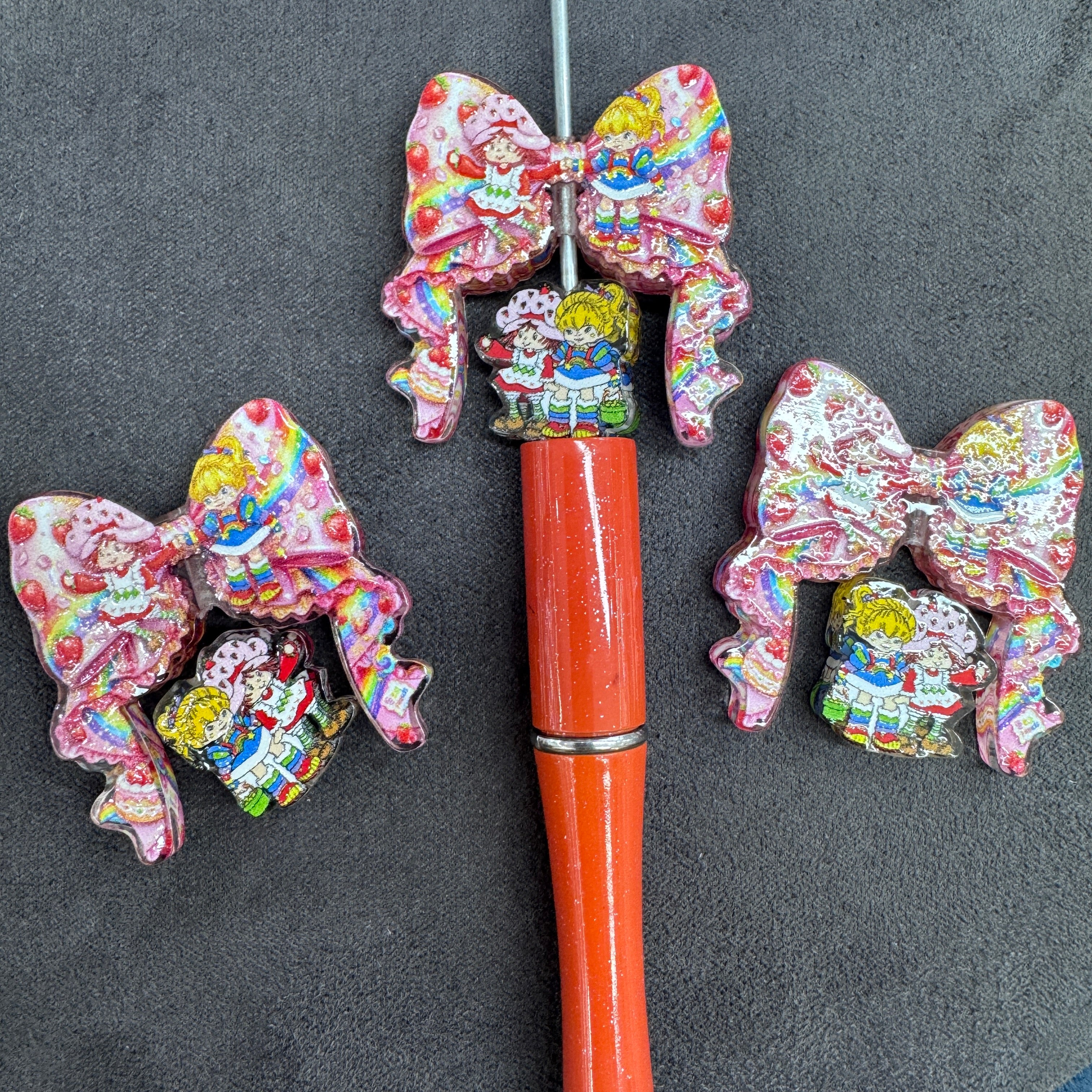 Rainbow Brite Acrylic Bow Beads