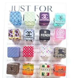 Brand Logo Cube Acrylic Beads,Random Mix