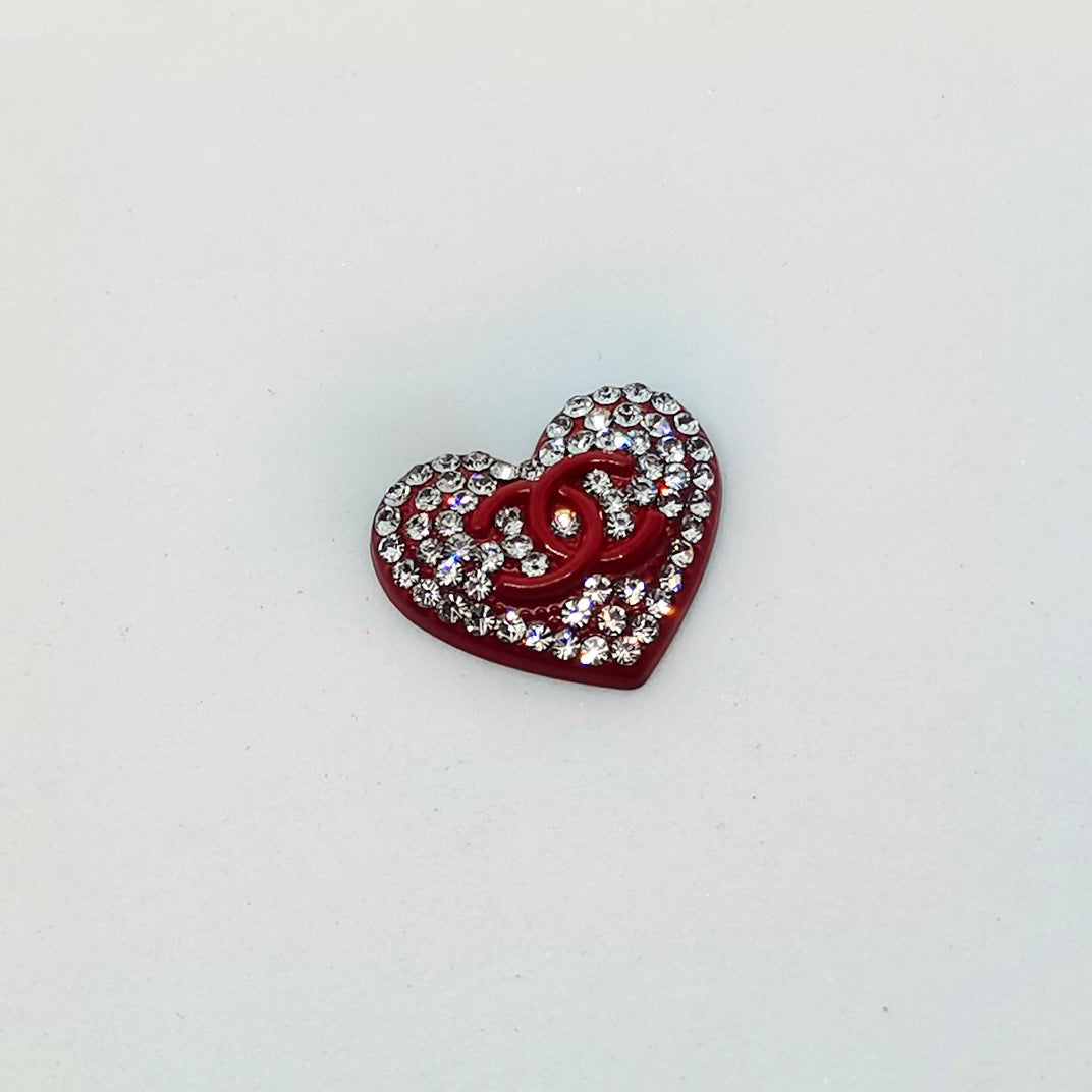 FS3902-About 18×22mm Rhinestone Heart Metal Patch As Picture Shows