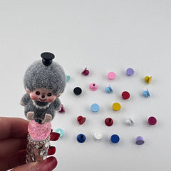 Multi-color Mushroom Metal Topper Beads  For DIY Beadable Pens,No Dolls Or Santa Hats