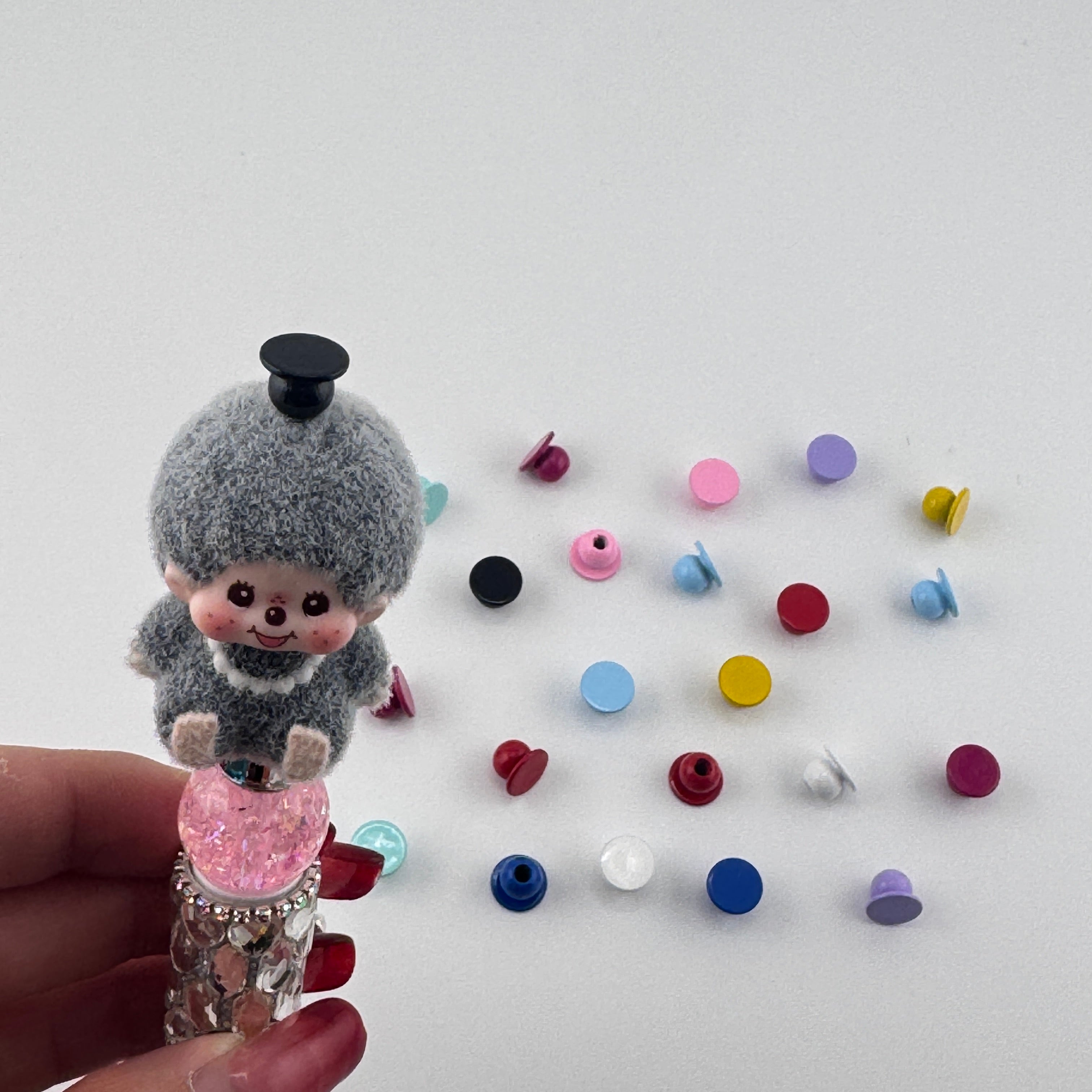 Multi-color Mushroom Metal Topper Beads  For DIY Beadable Pens,No Dolls Or Santa Hats