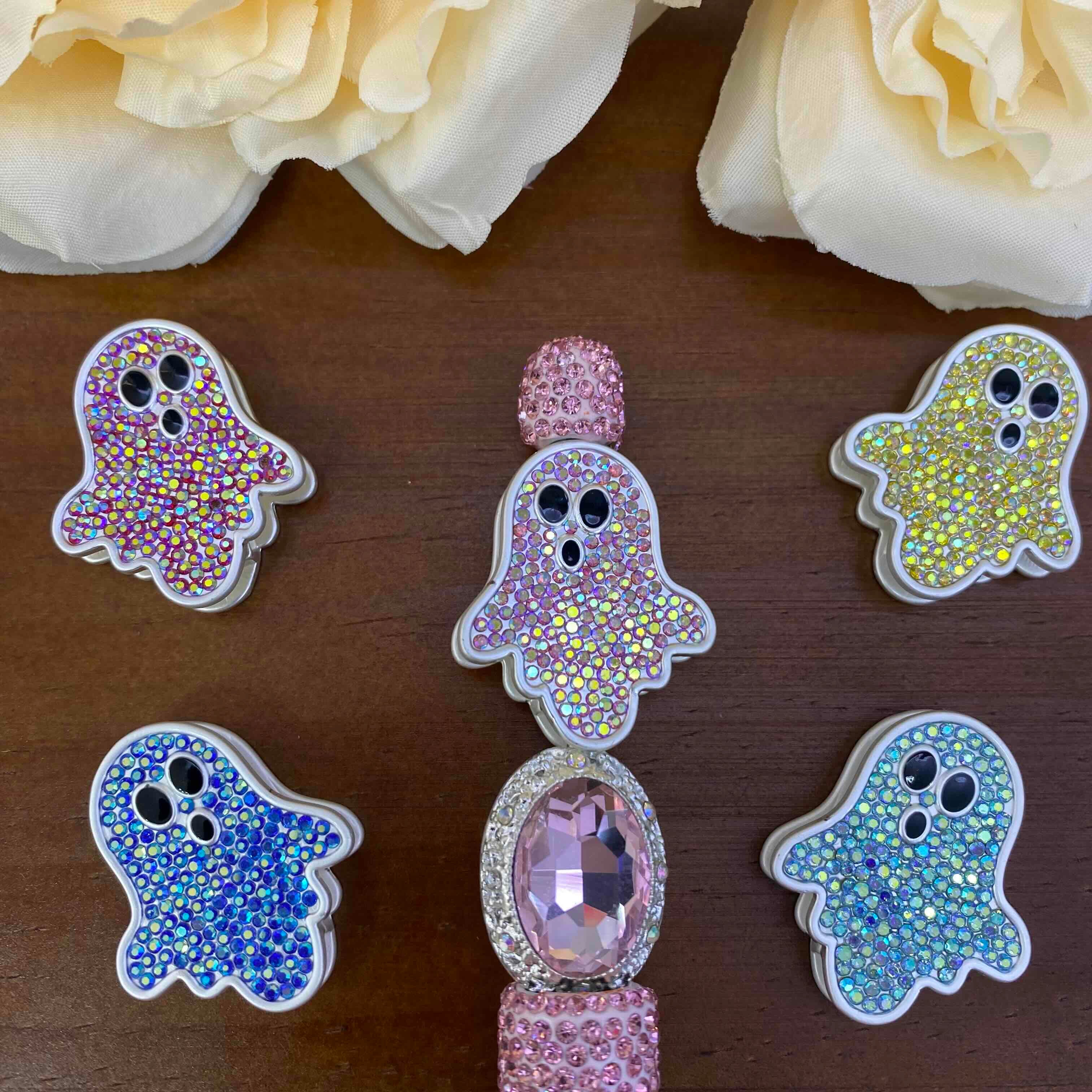 FS20633-Rhinestone Ghost Metal Beads