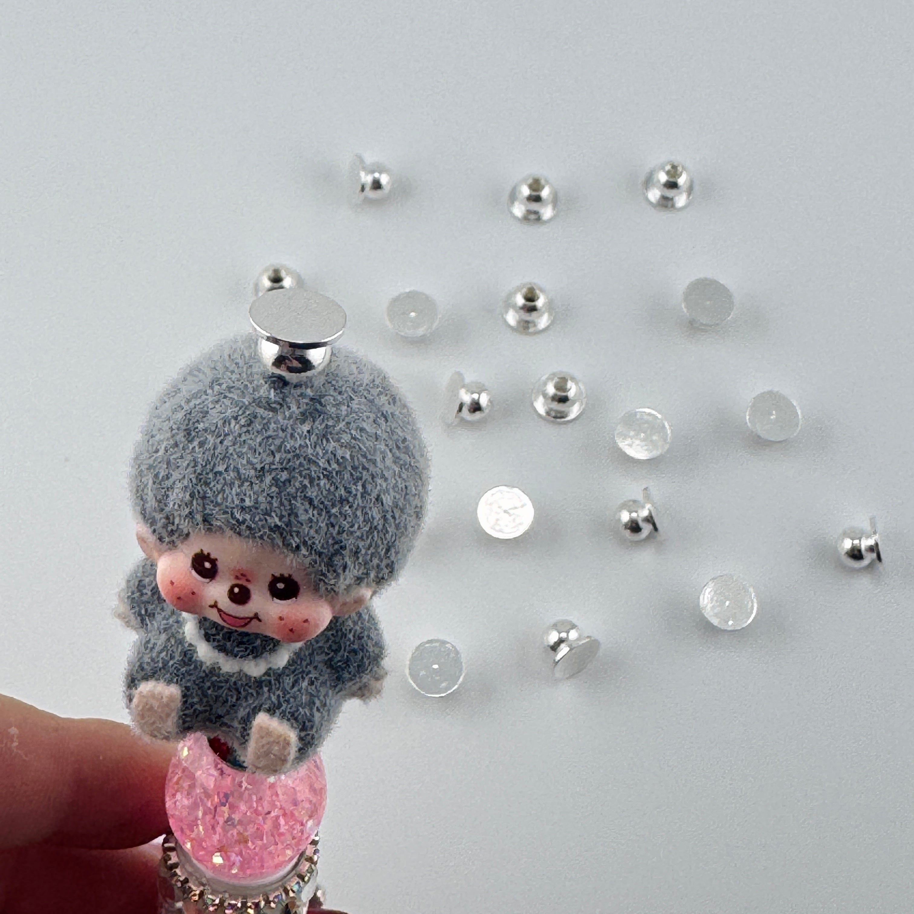 Multi-color Mushroom Metal Topper Beads  For DIY Beadable Pens,No Dolls Or Santa Hats
