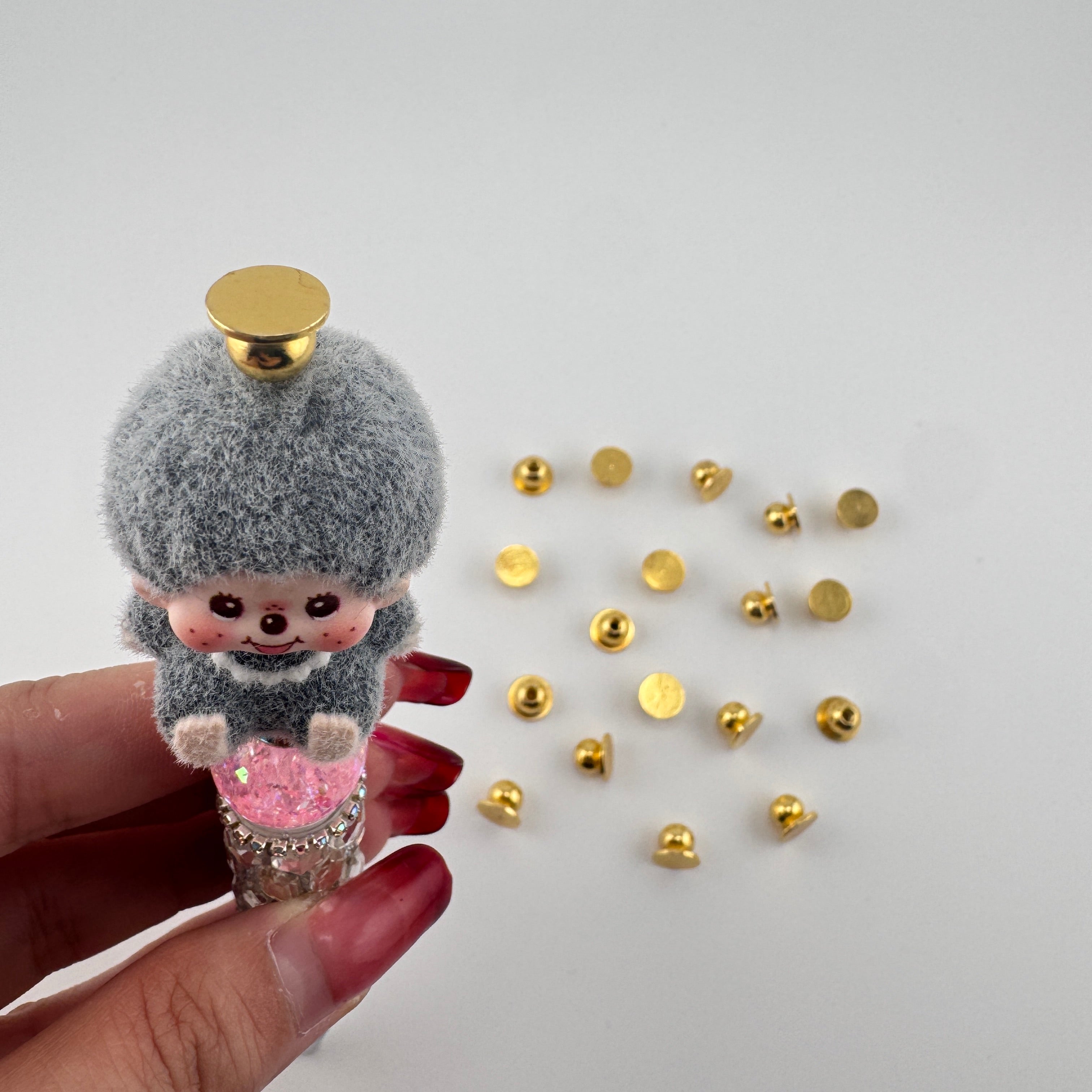 Multi-color Mushroom Metal Topper Beads  For DIY Beadable Pens,No Dolls Or Santa Hats
