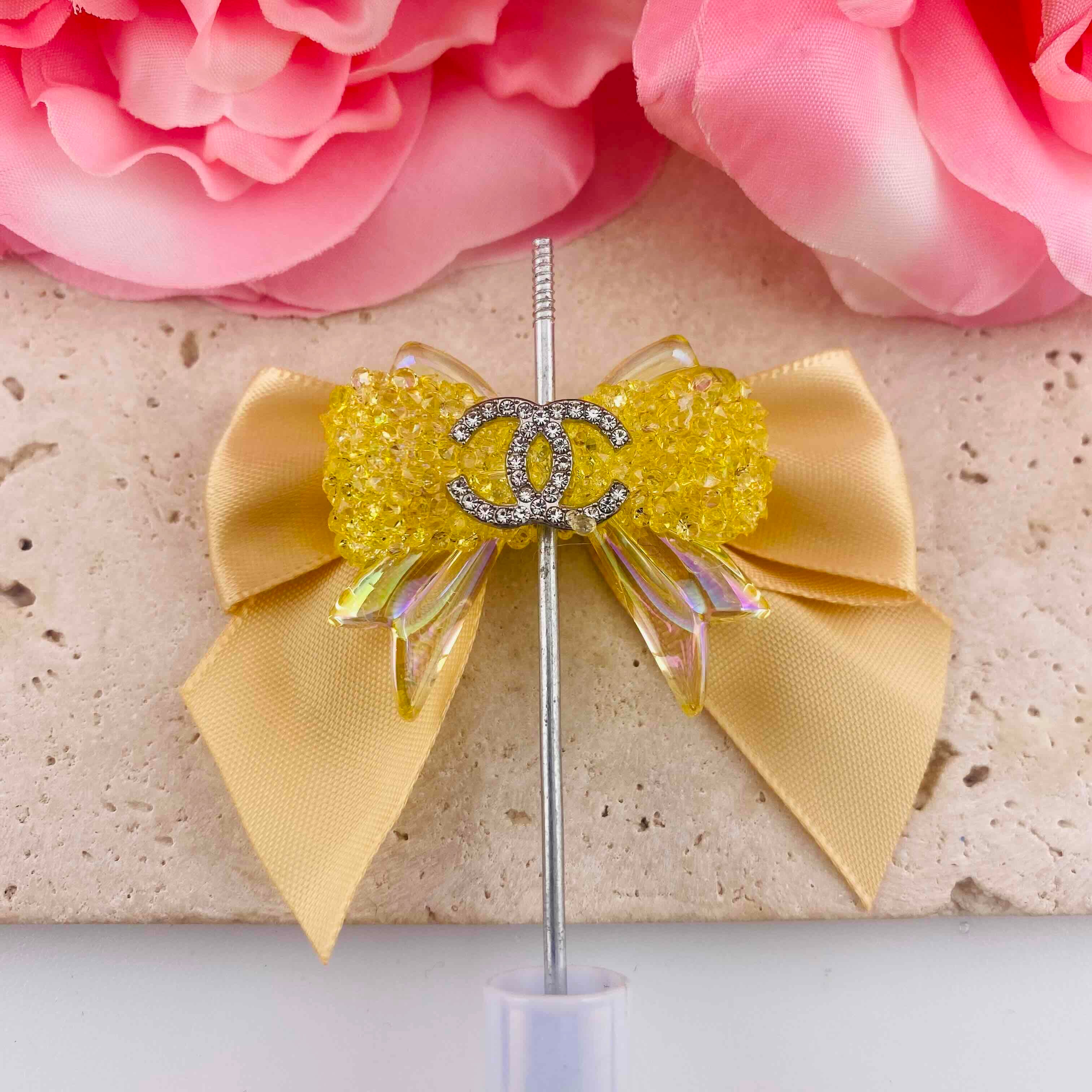 PP19784-About 32*37mm Rhinestone Bow Beads