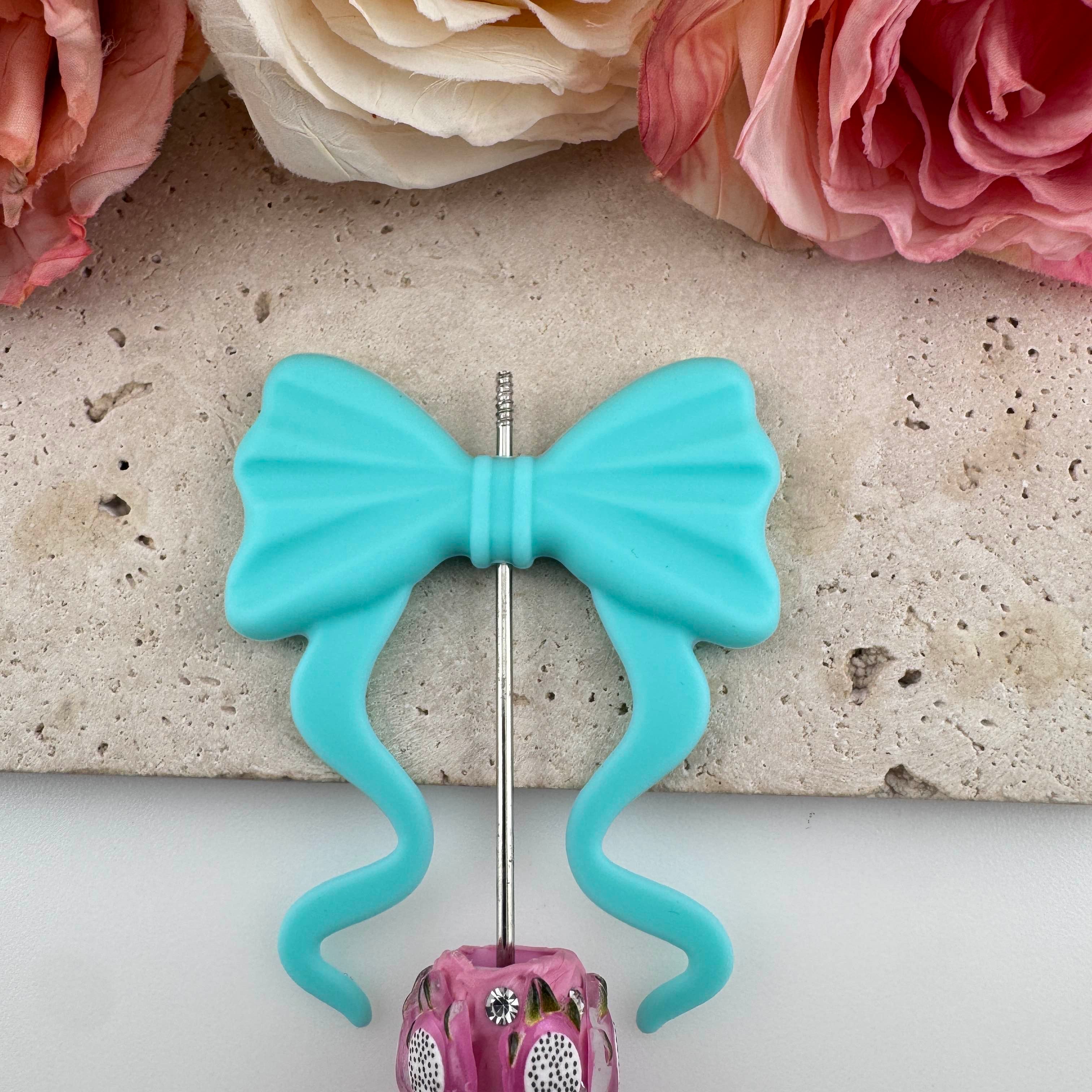 FS19388-About 60×70mm Silicone Bow Beads