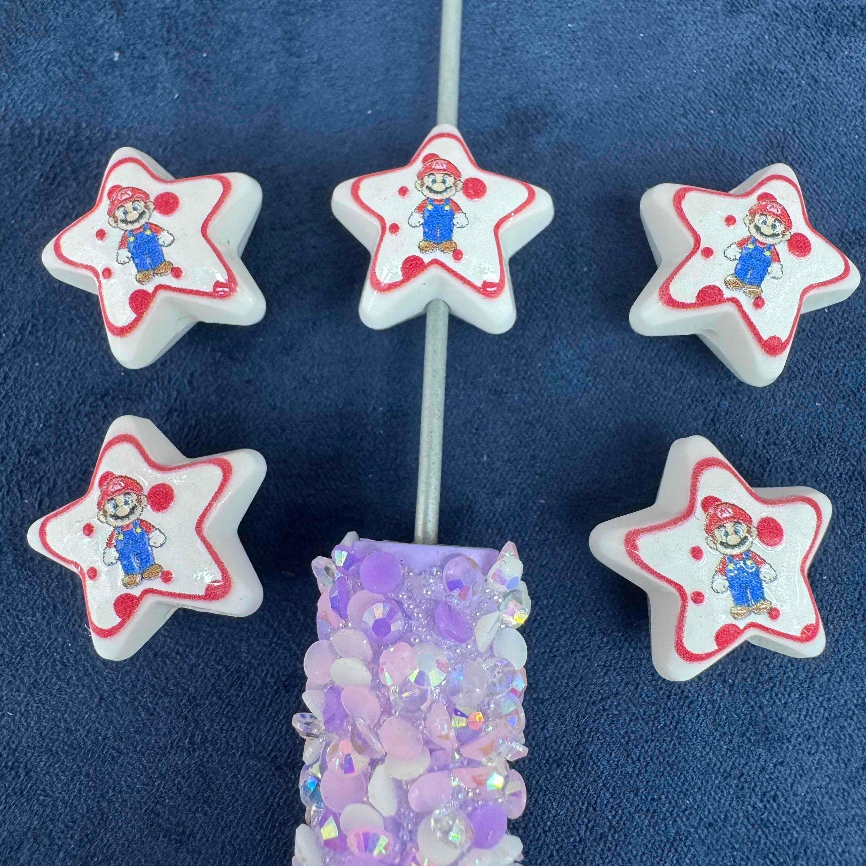 FS20287-Super Mario Star Shaped Acrylic Focal Beads