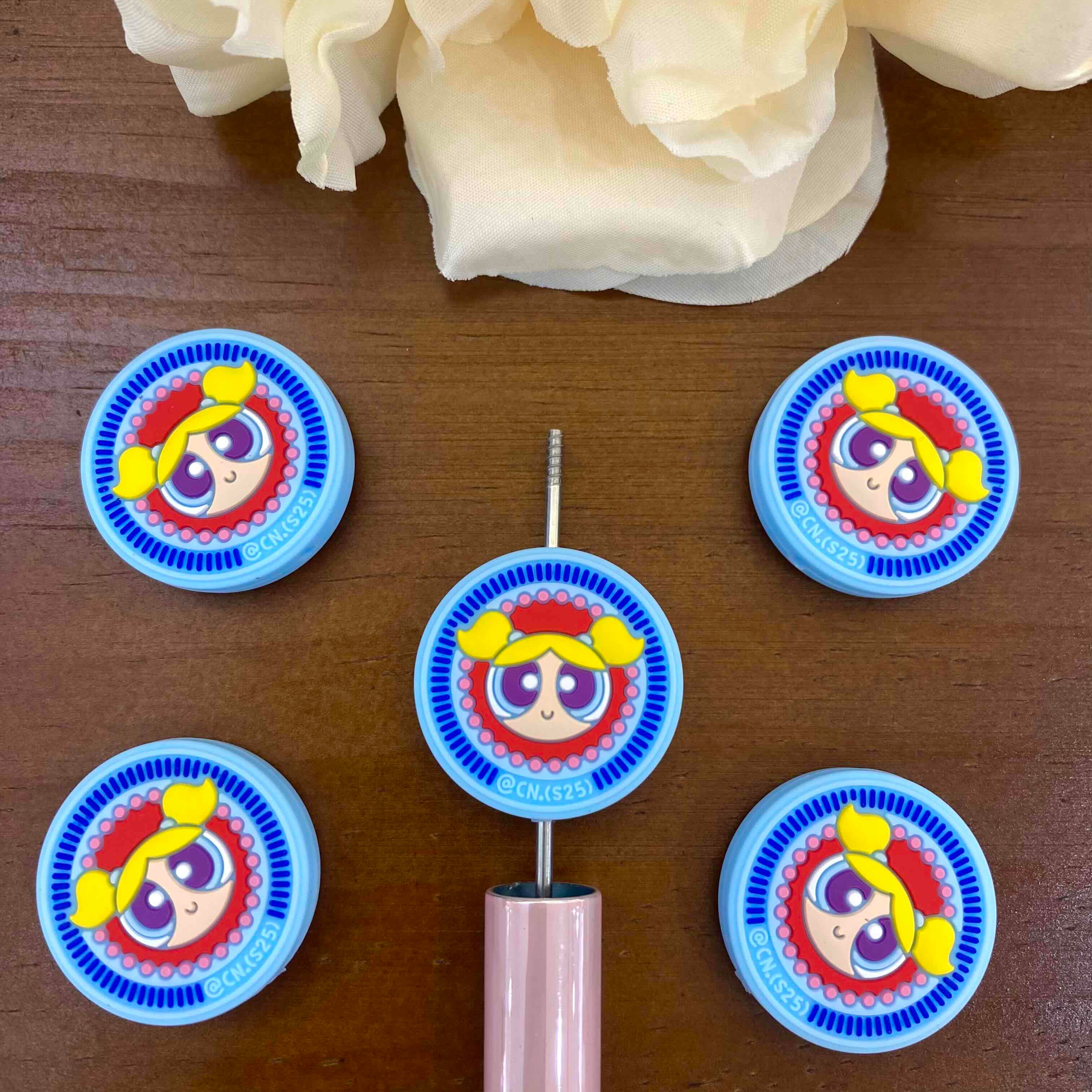 FS20207-Bubbles Flat Silicone Focal Beads