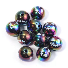 FS19379-16mm UV Coating Halloween Skull Ghost Printing Acrylic Beads