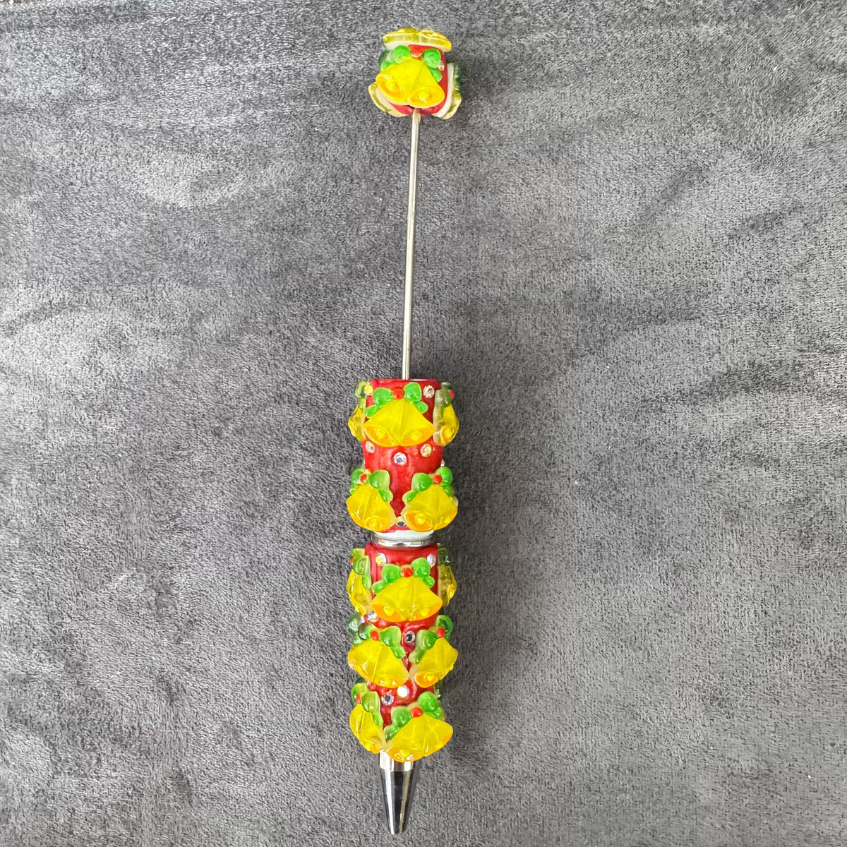 Gingerbread Man Santa Claus Tree and AB Rhinestones Beadable Clay Pens, Christmas Series,Red Clay Base