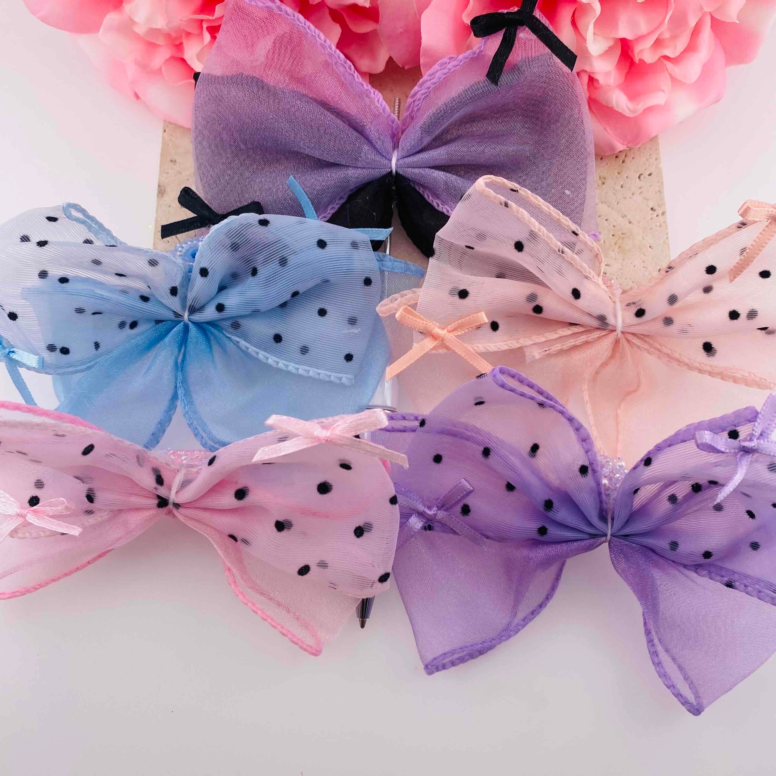 FS19814-About 18*20mm Tulle Polka Dot Bow Fancy Beads