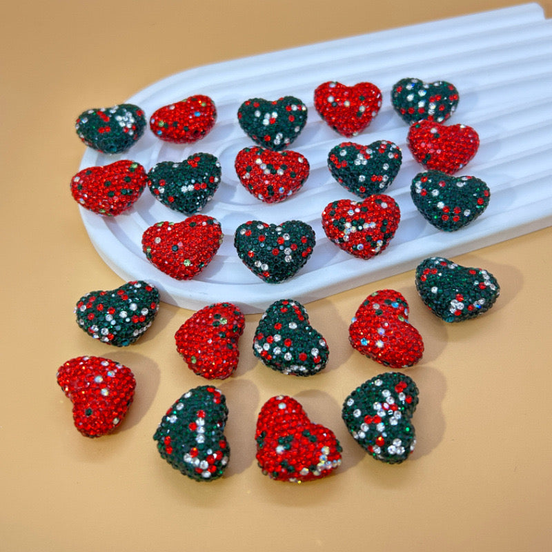 FS2457-18mm*24mm Sparkling Clay Heart Beads Fit For Beadable Pens