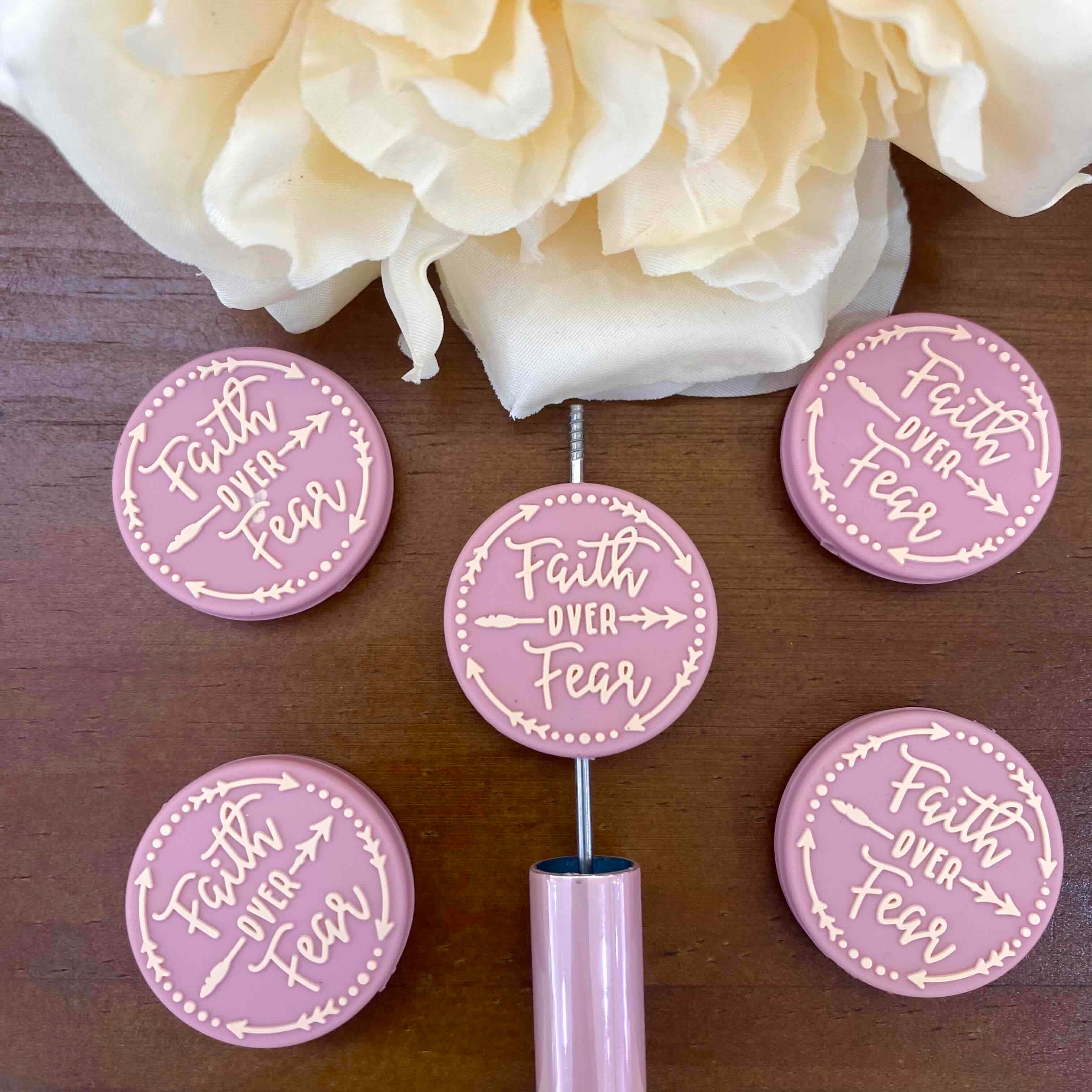 FS20192-Faith Over Fear Flat Silicone Focal Beads