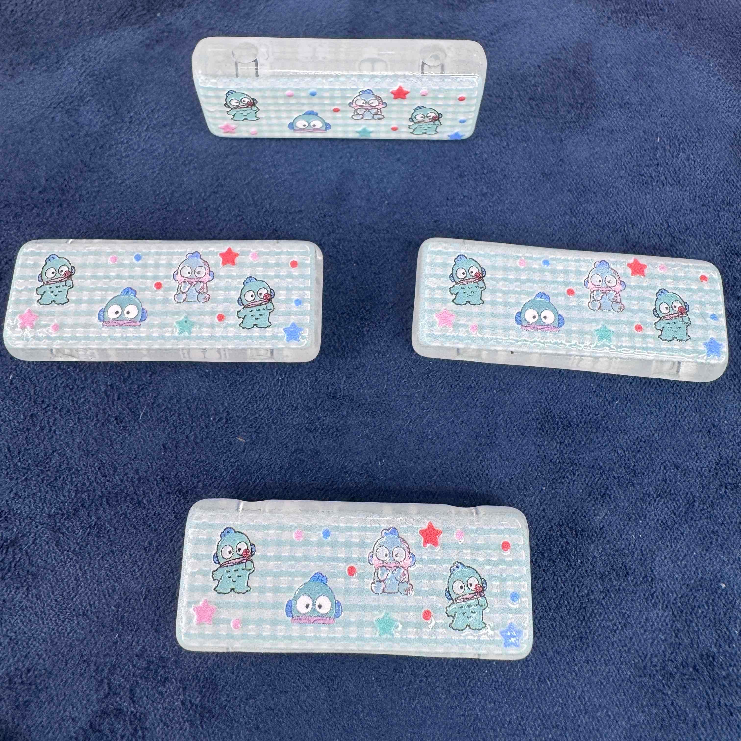 FS20298-2Hole Hangyodon printed Acrylic Focal Beads