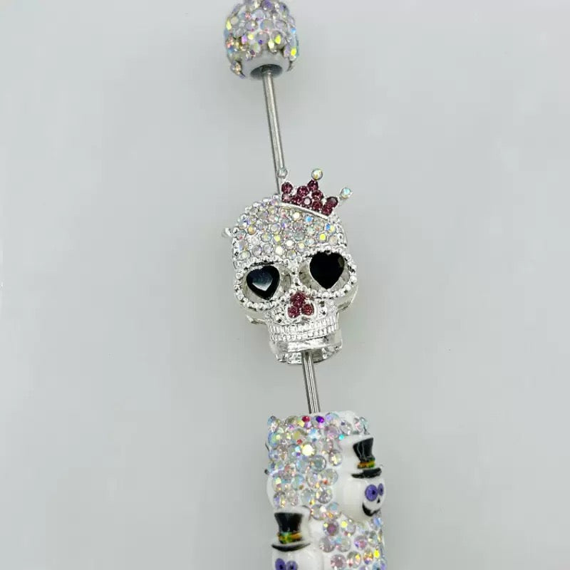 FS19376-About 29*19*16mm Halloween Skull Metal Beads