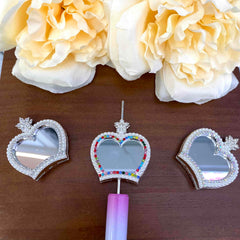 FS20637-Rhinestone Crown Mirror Metal Beads