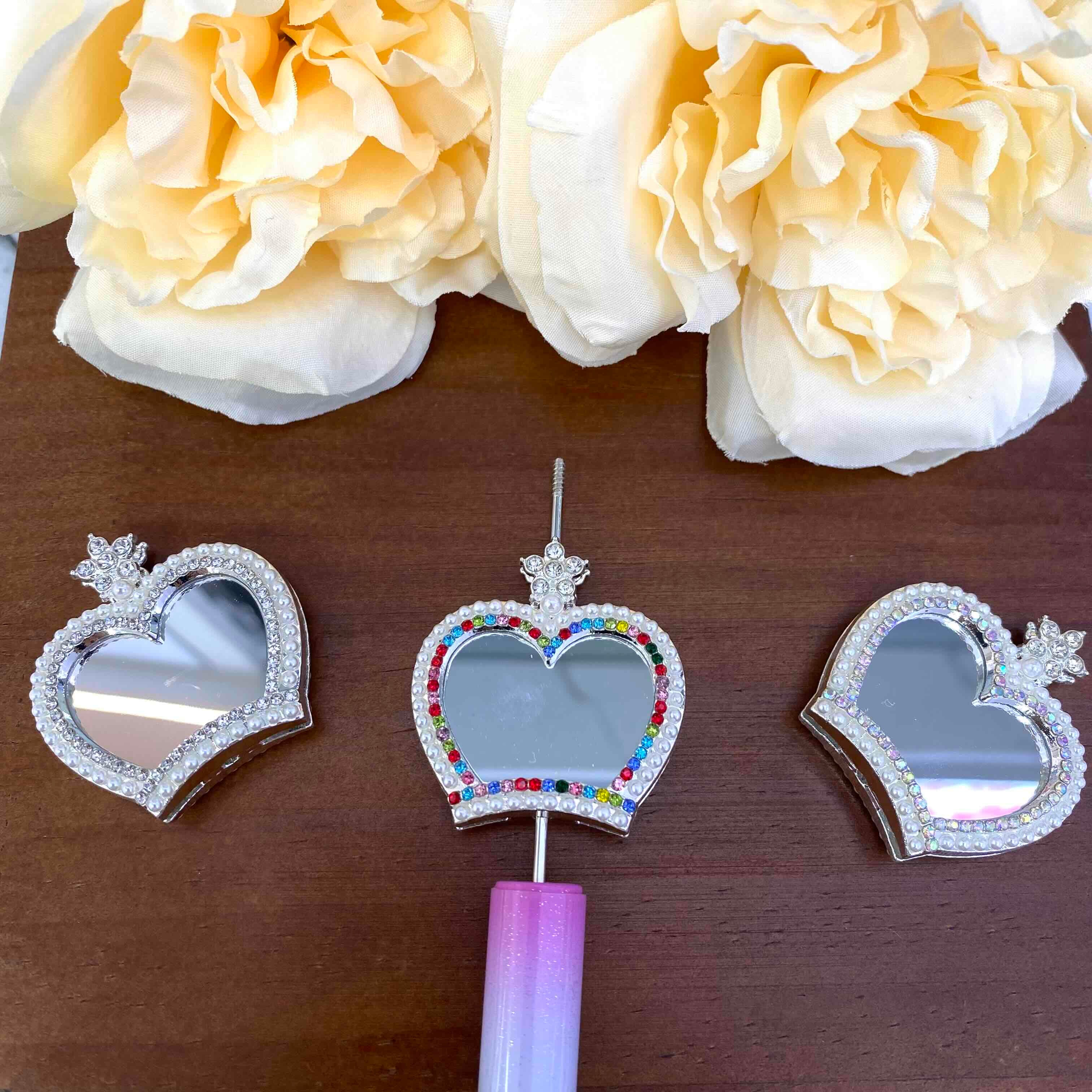 FS20637-Rhinestone Crown Mirror Metal Beads