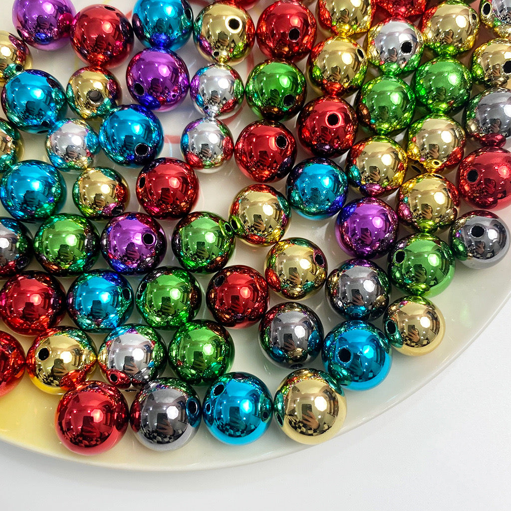 FS1706-16MM Metallic Acrylic Beads Fit For Beadable Pens